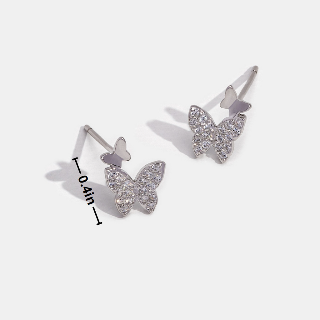 'New Beginnings' Silver Butterfly Earrings