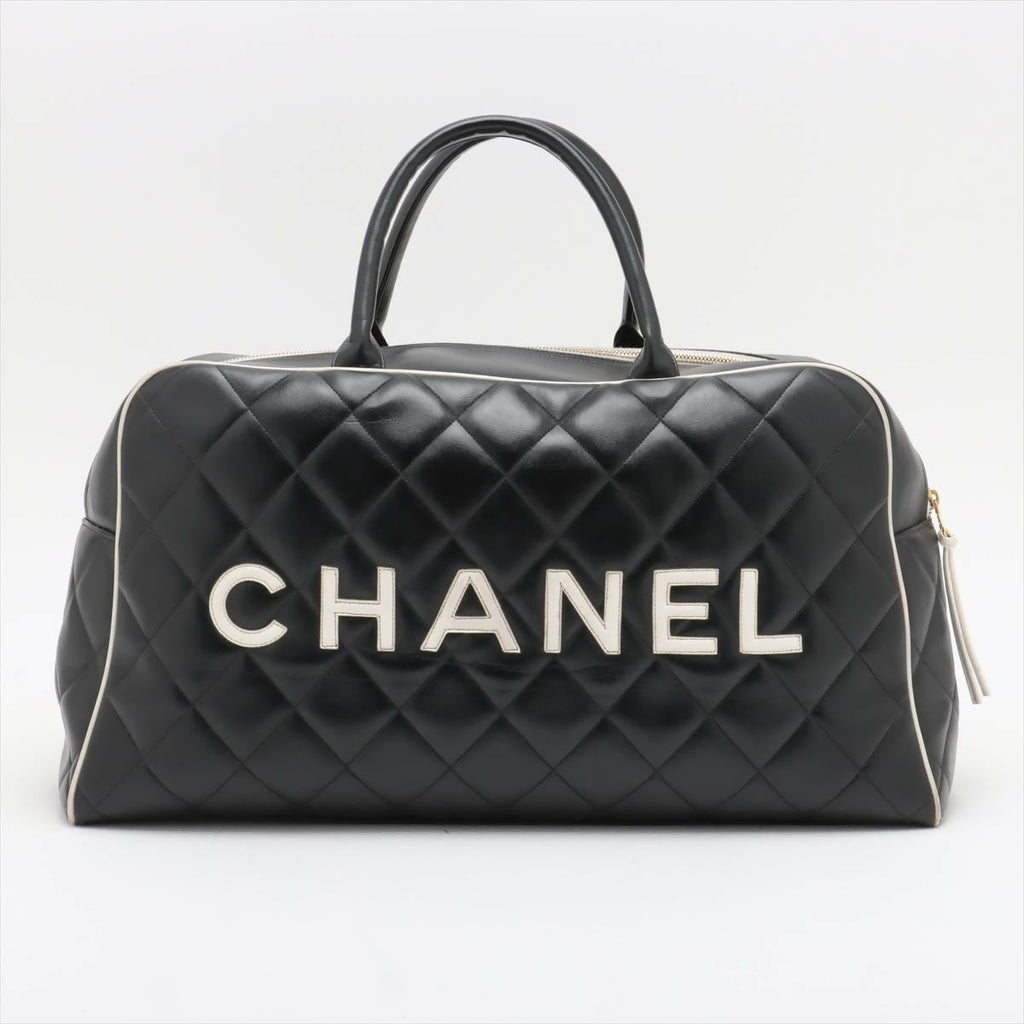 Chanel Vintage Diamond-quilted Lamb Skin Bowling Bag
