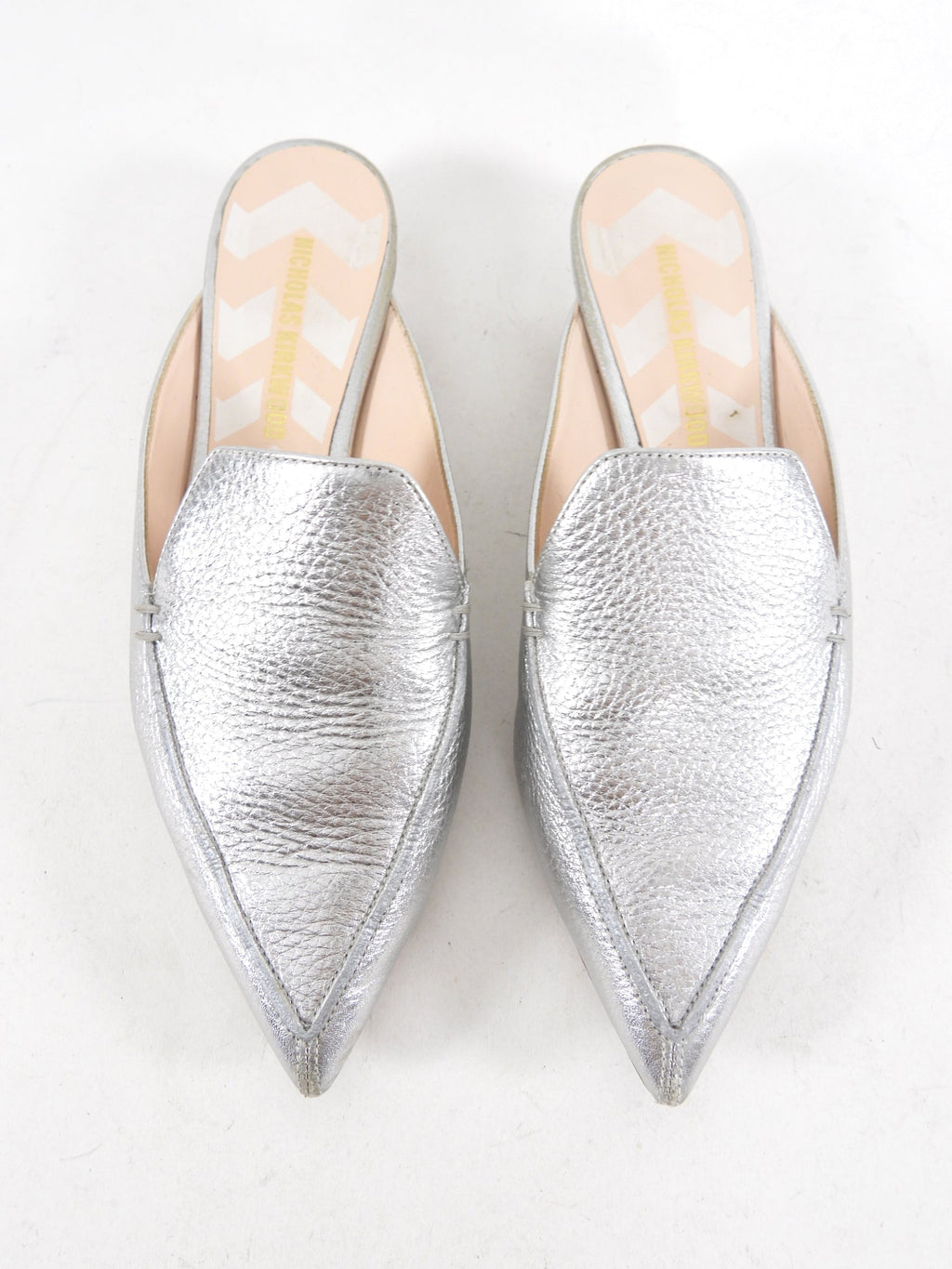 Nicholas Kirkwood Silver Leather Beya Flat - 7