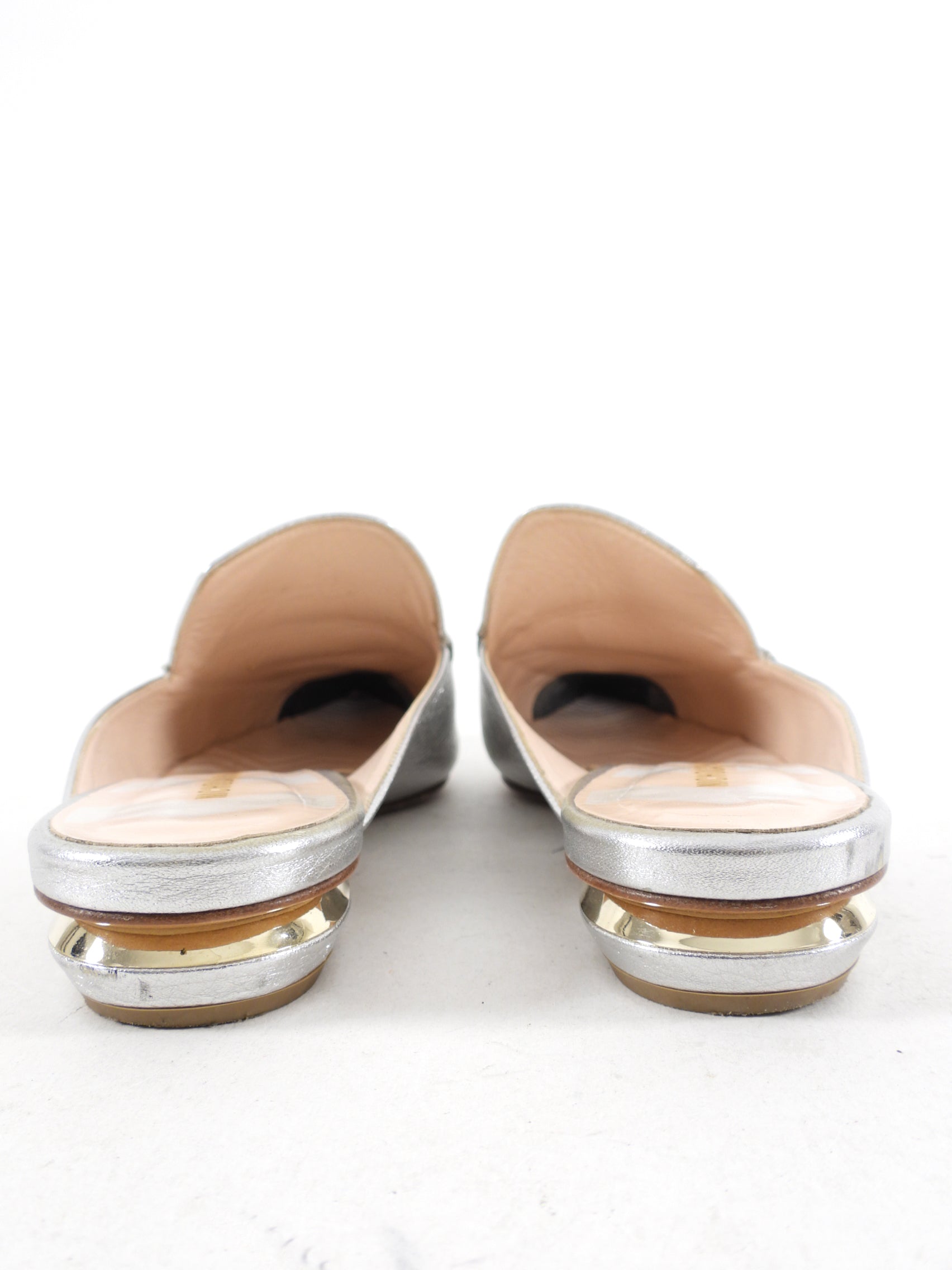 Nicholas Kirkwood Silver Leather Beya Flat - 7