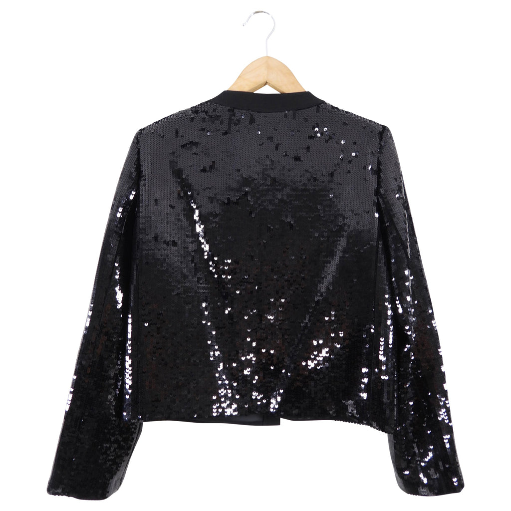 Nili Lotan Katherine Black Sequin Jacket with Gold Buttons - 6
