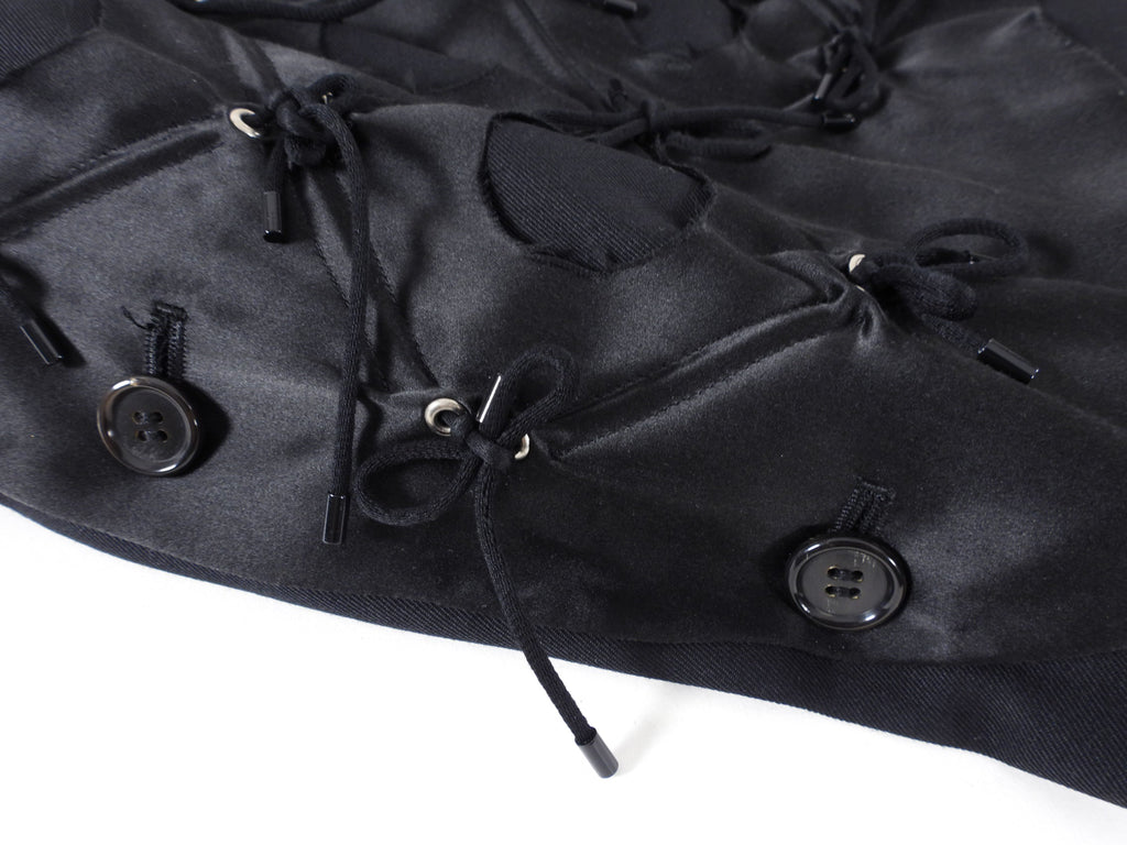 Noir Kei Ninomiya Black Lace Up Detail Jacket - M