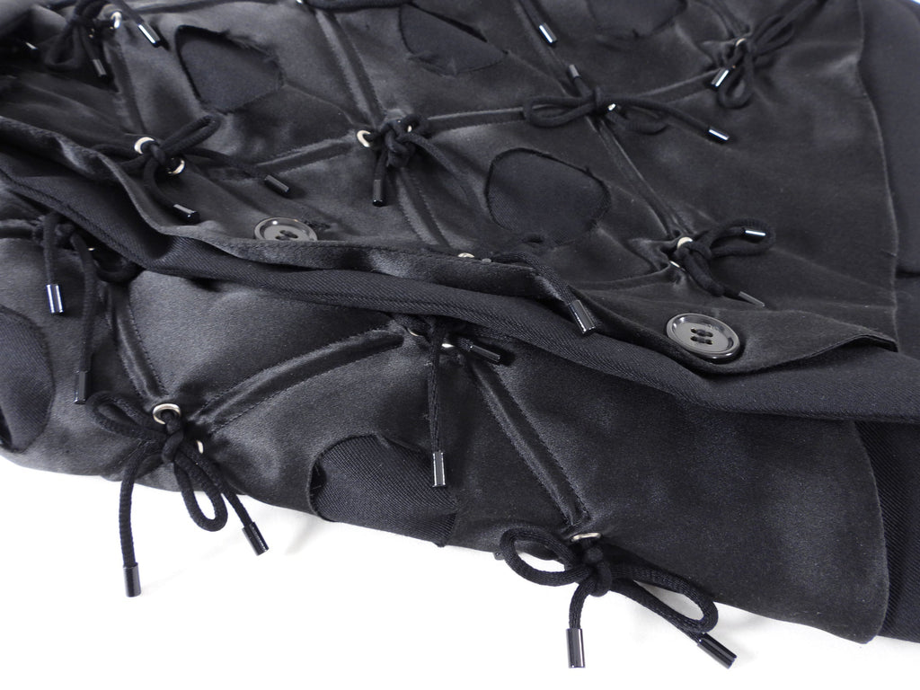 Noir Kei Ninomiya Black Lace Up Detail Jacket - M
