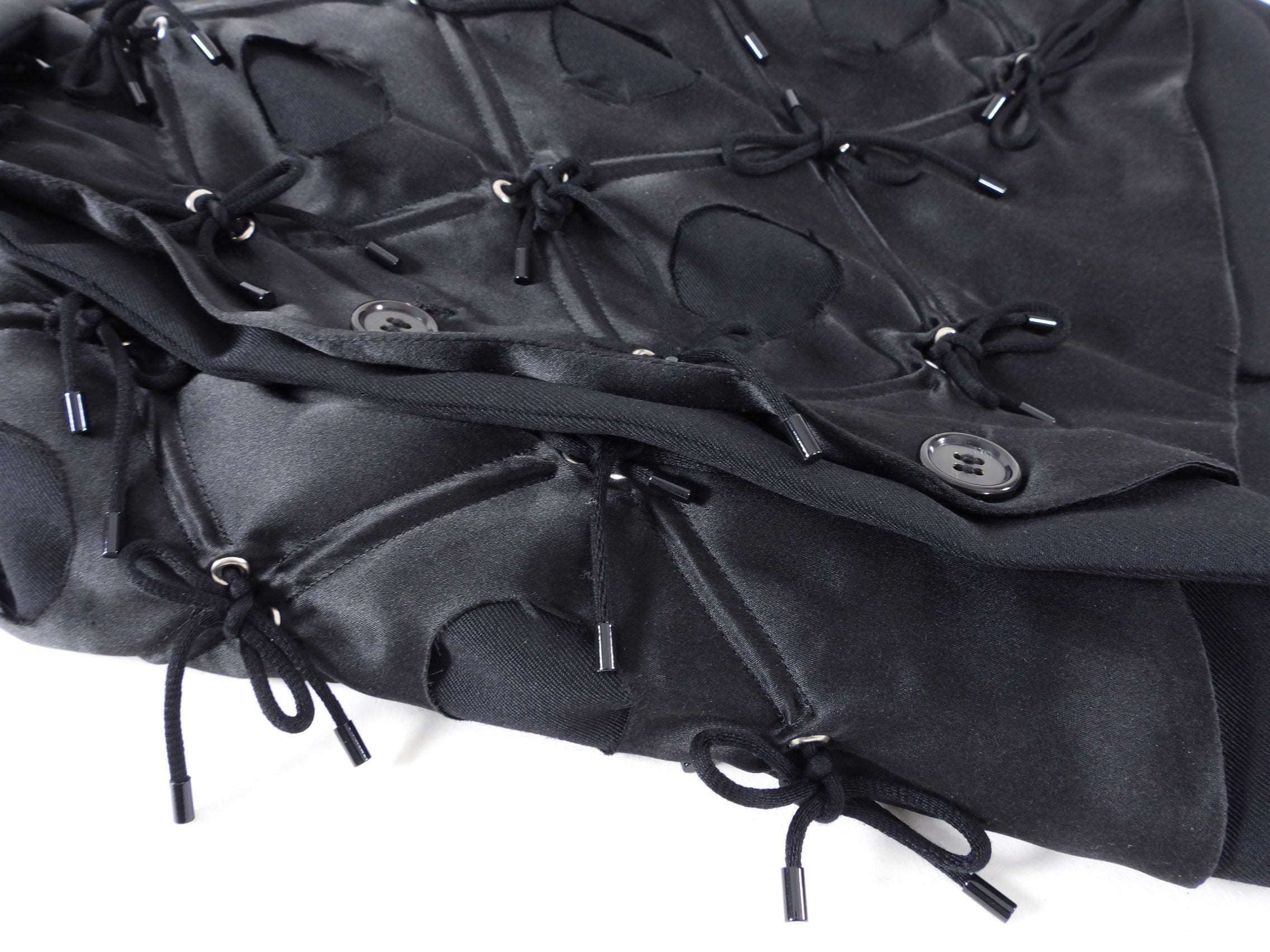 Noir Kei Ninomiya Black Lace Up Detail Jacket - M