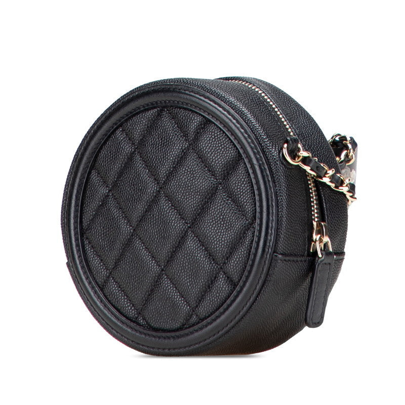 Chanel Coco Mark CC Filigree Matelasse Caviar Shoulder Bag