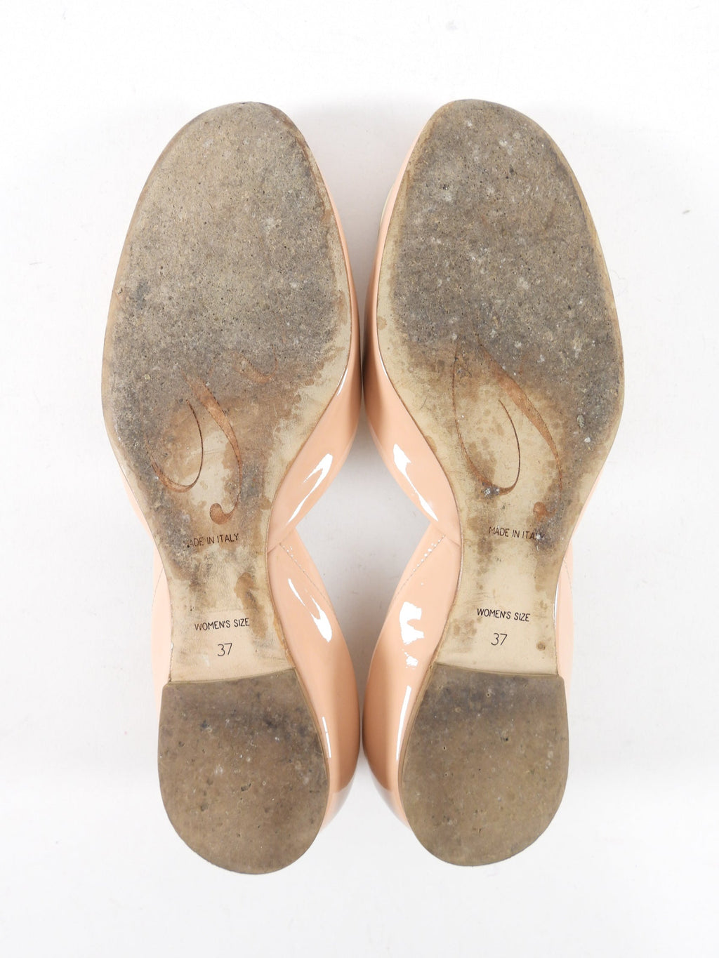 Roger Vivier Nude Patent Leather Chips Flat Buckle Shoes - 37 / 37.5