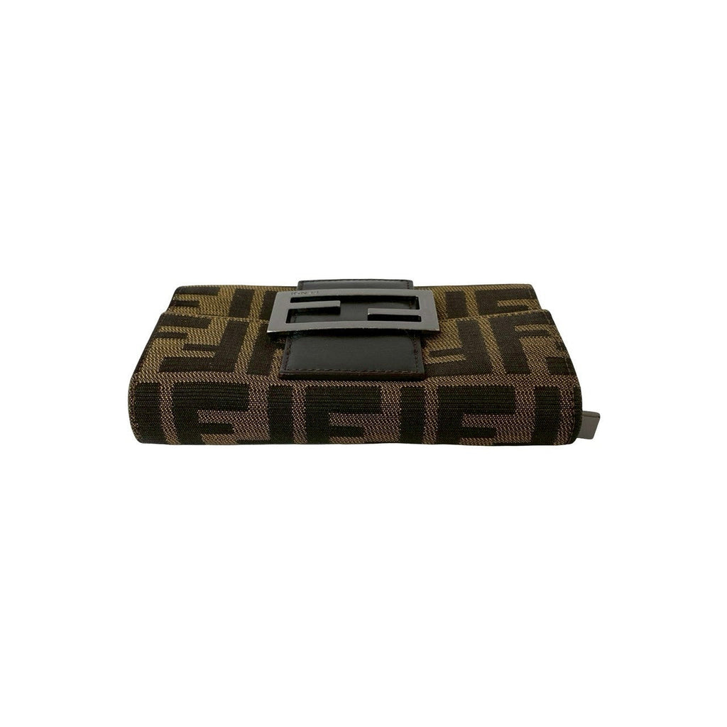 Fendi Zucca Canvas Leather Wallet