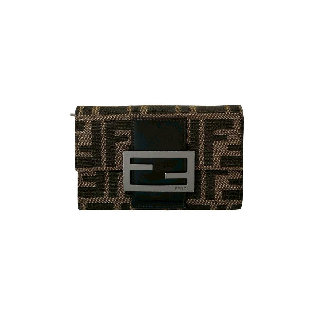 Fendi Zucca Canvas Leather Wallet