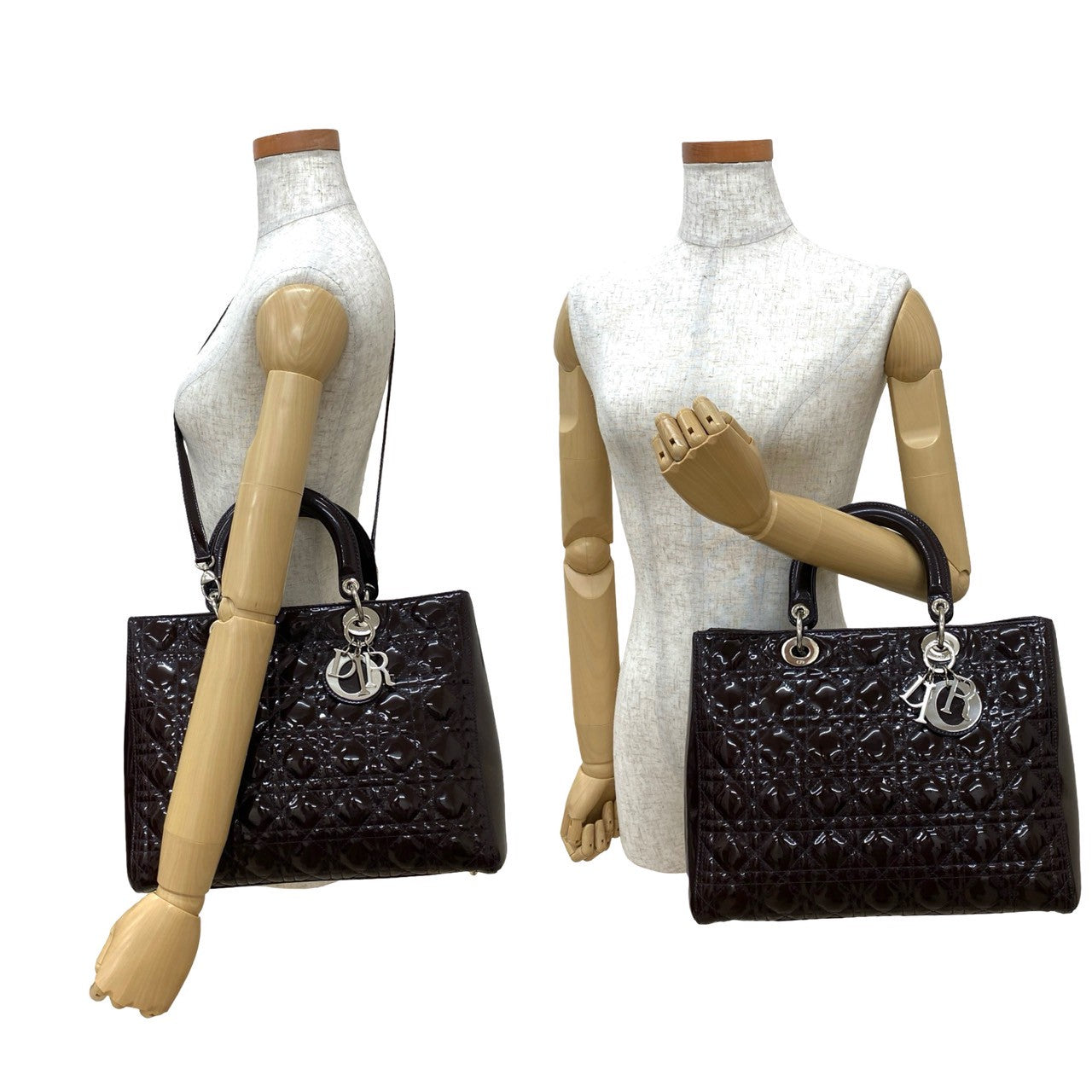 Christian Dior Lady Dior Patent Leather 2way Bag