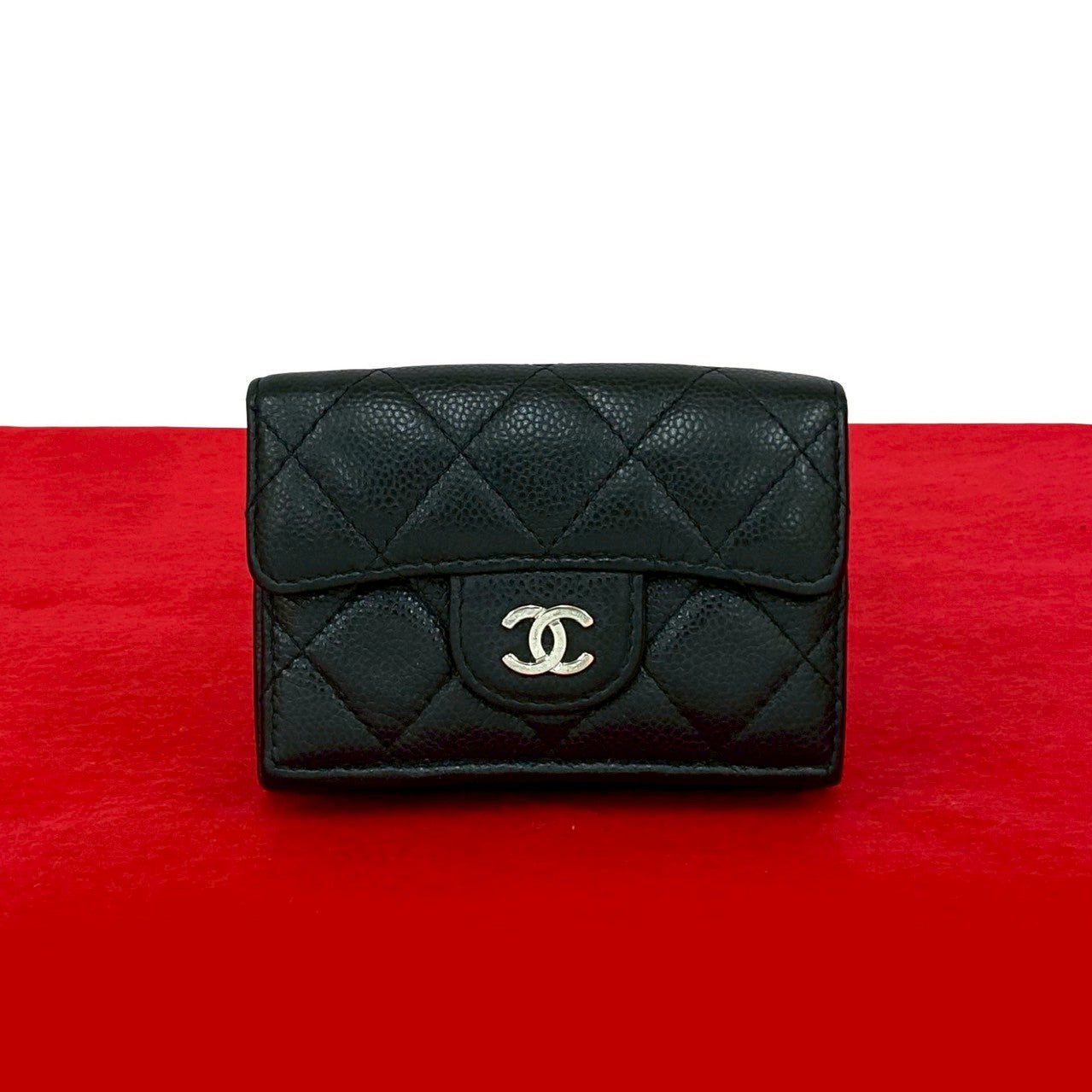 Chanel Matelassé Caviar Leather Trifold Wallet