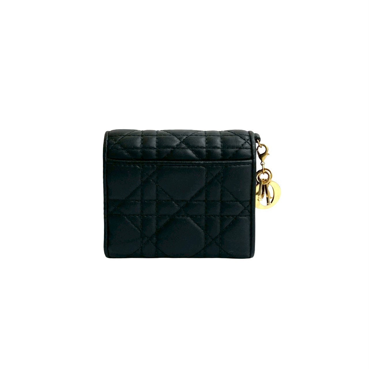 Christian Dior Lady Dior Lotus Wallet Leather Trifold Wallet