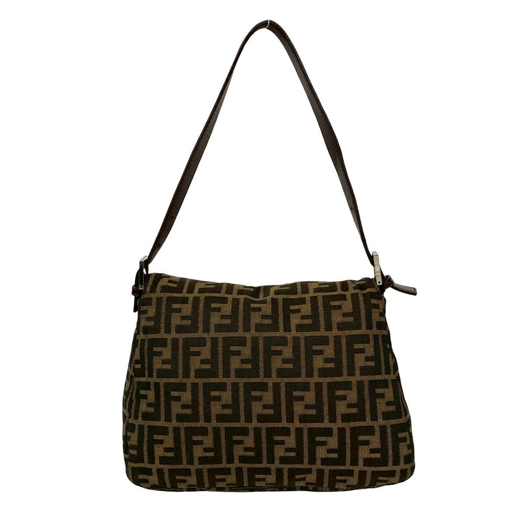 Fendi Zucca FF Canvas Leather Shoulder Bag