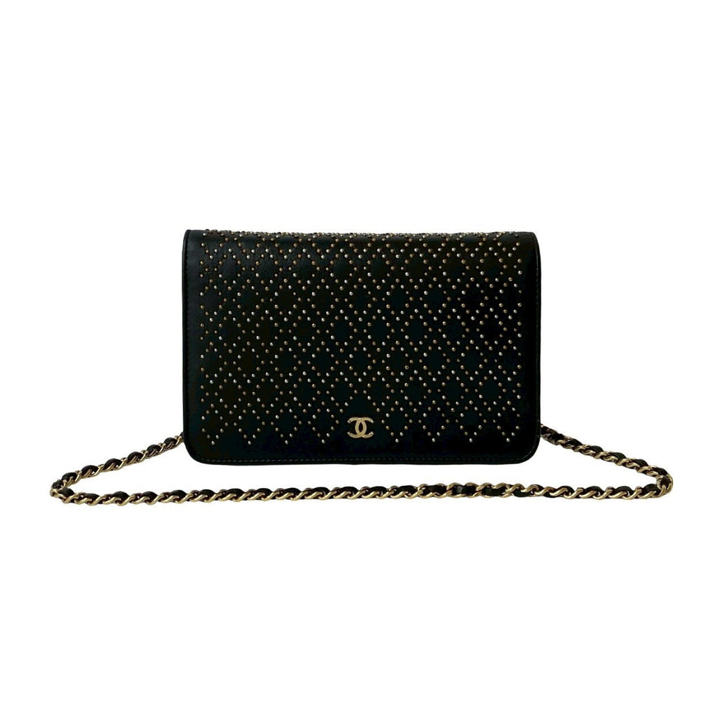 Chanel Grid Chain Wallet Leather 2way Wallet