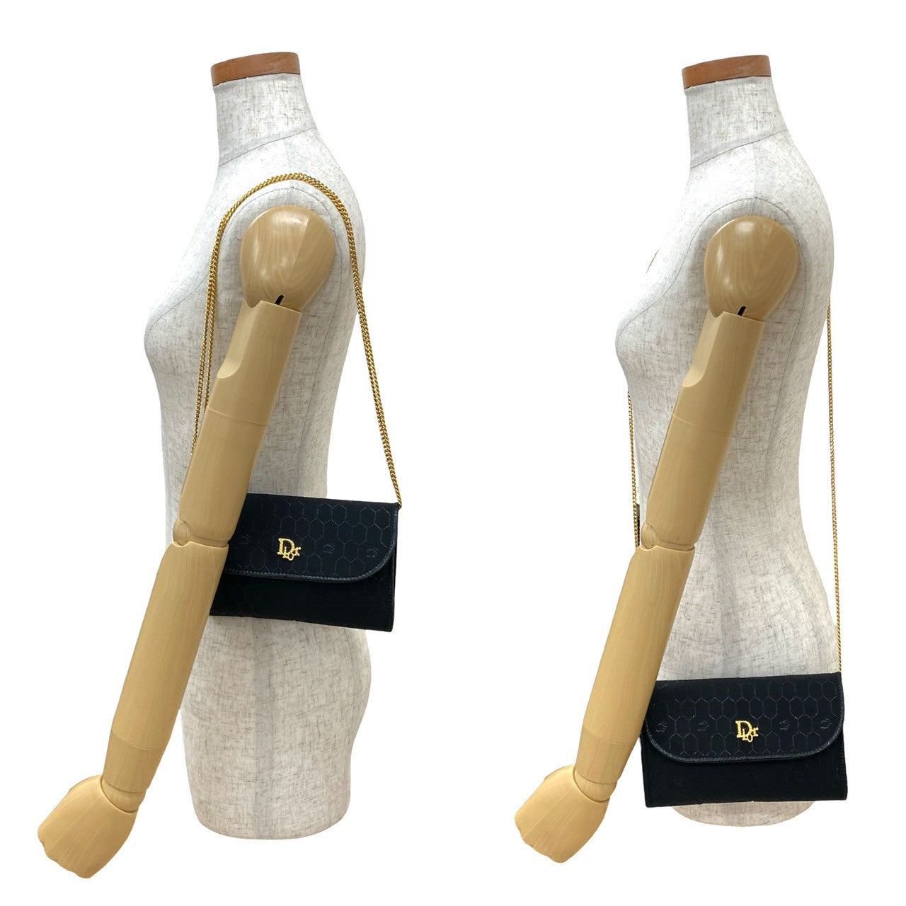 Christian Dior Honeycomb Canvas Leather Shoulder Bag