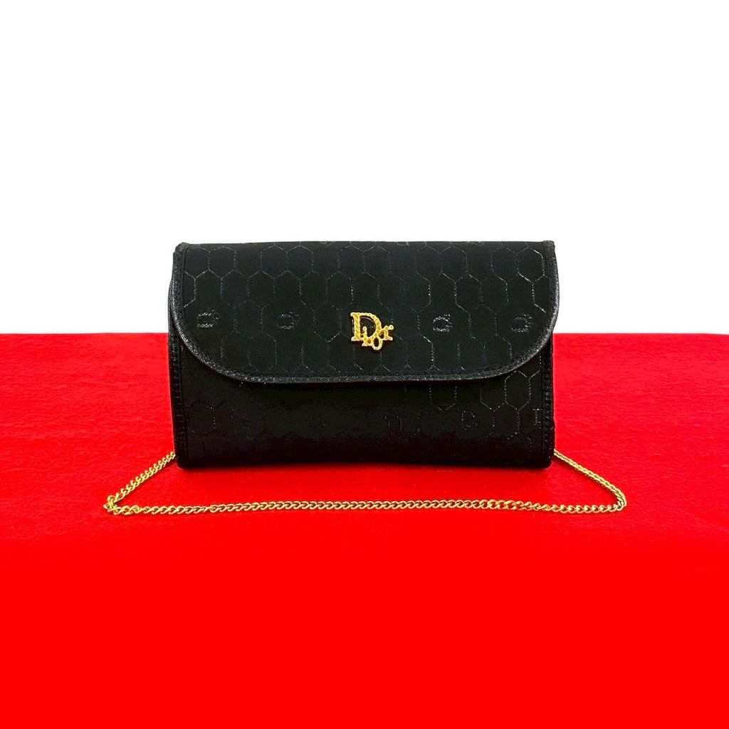 Christian Dior Honeycomb Canvas Leather Shoulder Bag