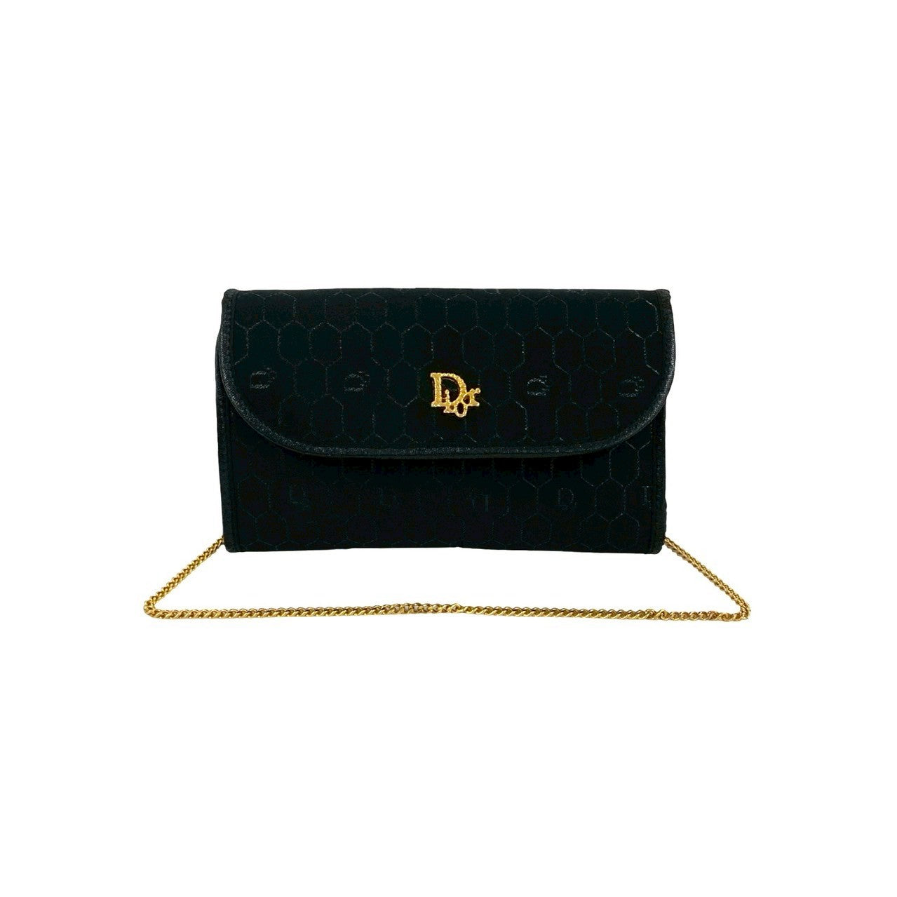 Christian Dior Honeycomb Canvas Leather Shoulder Bag