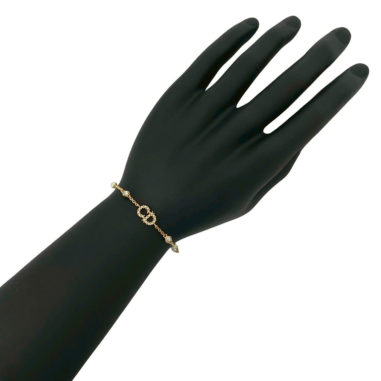 Christian Dior CD Logo Faux Pearl Bracelet