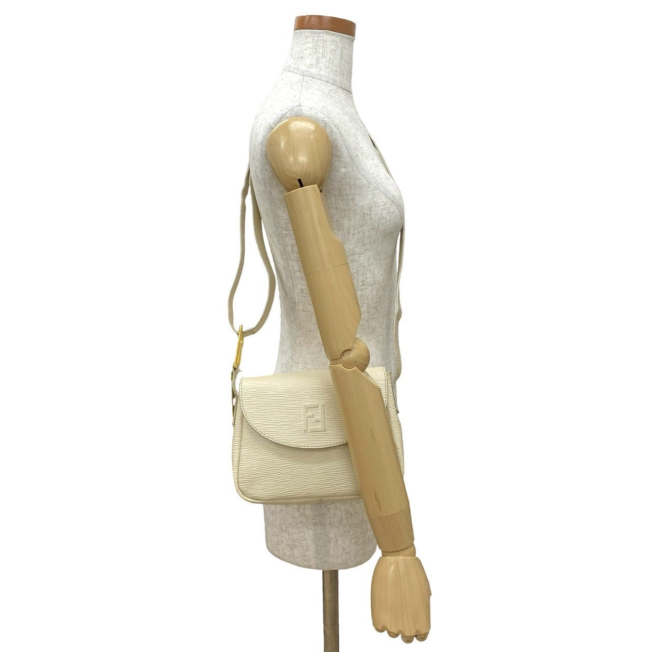 Fendi FF Logo Epi Leather Shoulder Bag