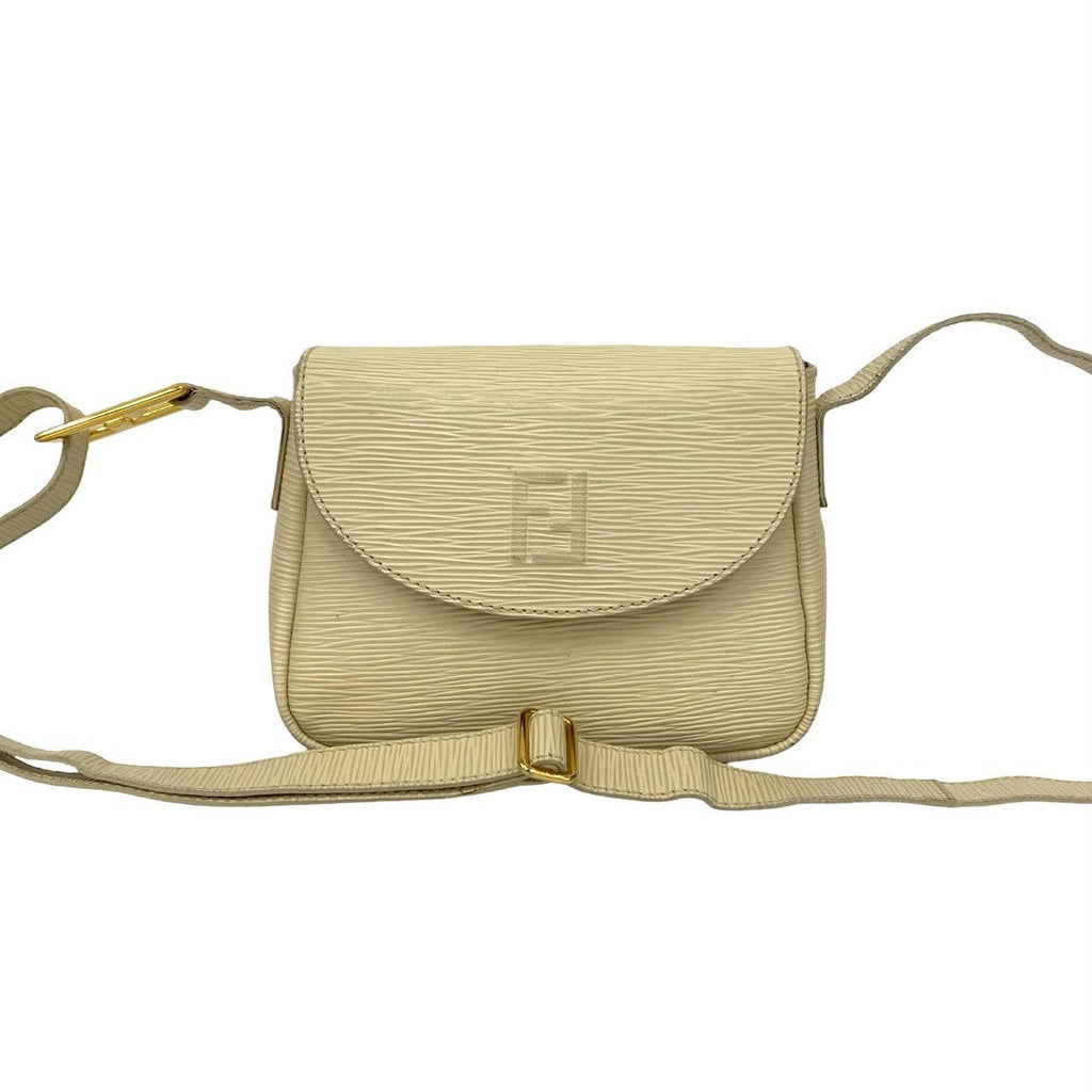 Fendi FF Logo Epi Leather Shoulder Bag