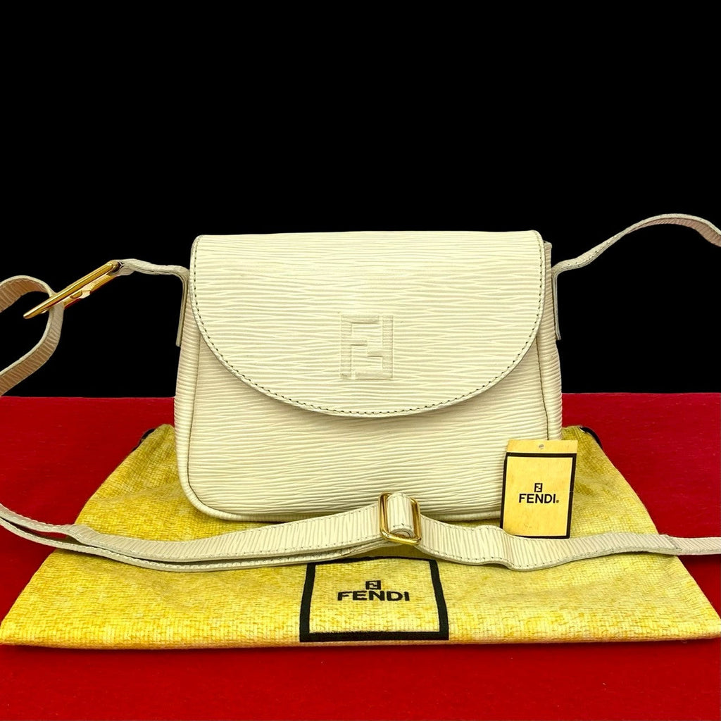 Fendi FF Logo Epi Leather Shoulder Bag