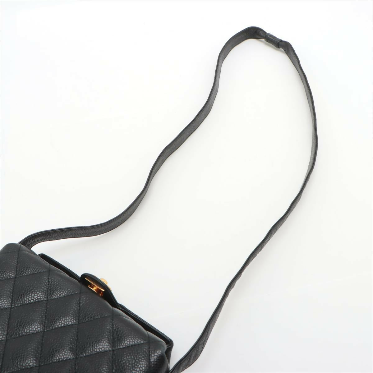 Chanel Vintage Black Gold Carved Buckle Box Bag