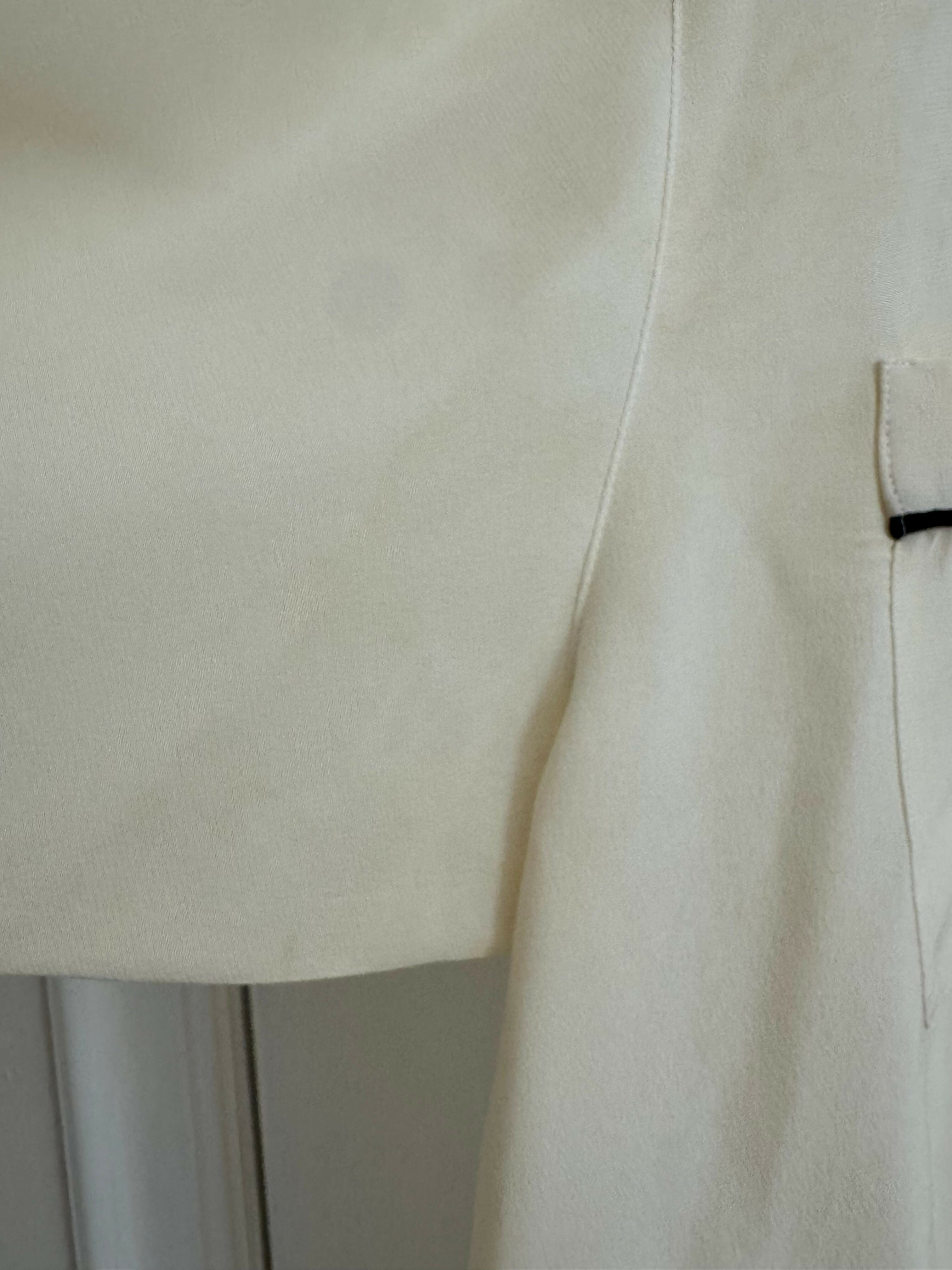 Rare Vintage Chanel Cream Silk Blouse