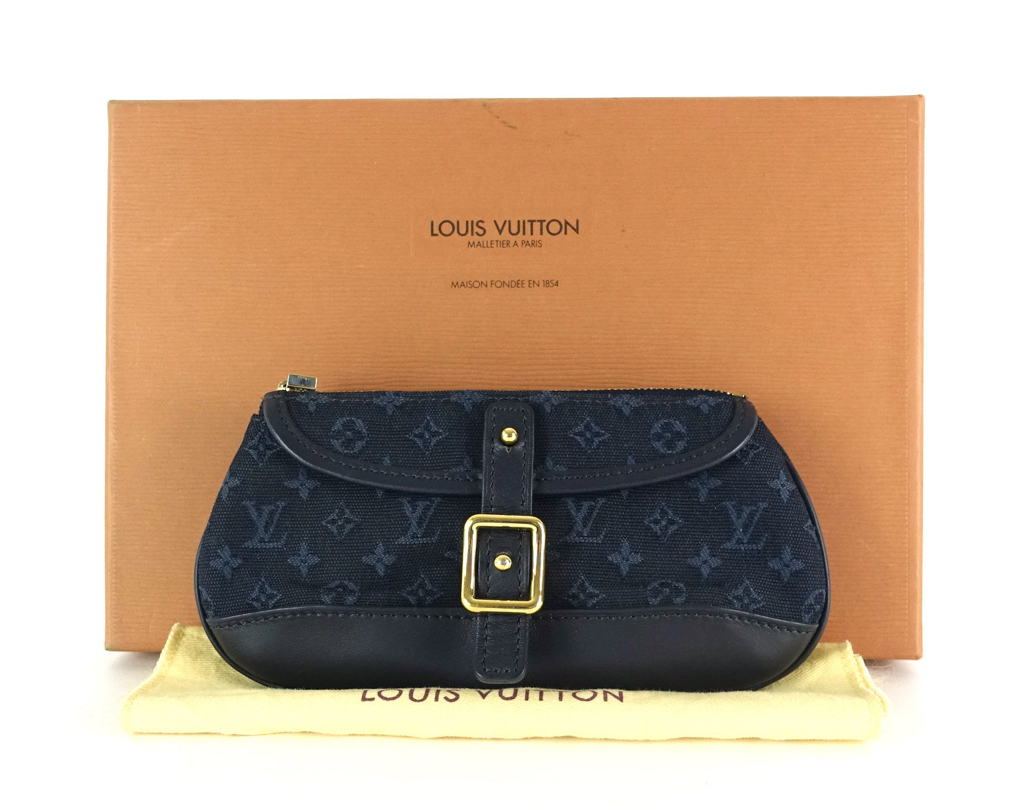 Louis Vuitto Anne Sophie Mini Lin Canvas Clutch Bag