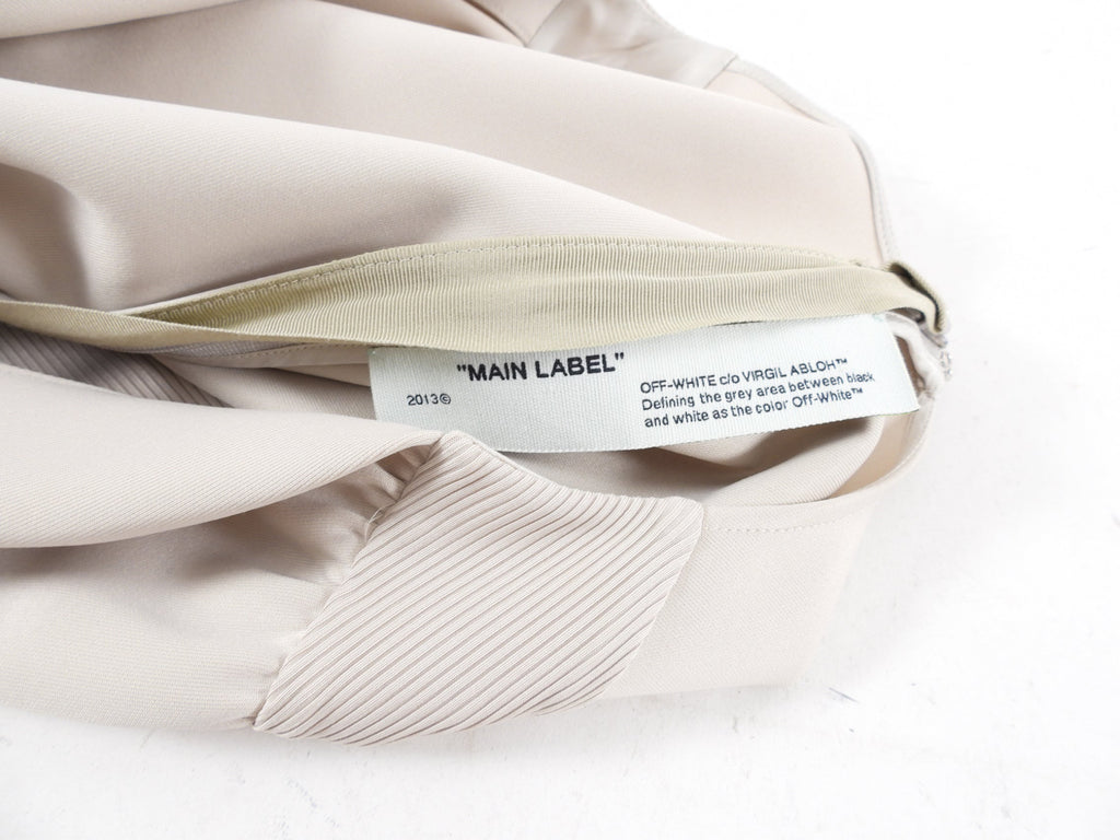 Off White Light Beige Jersey Wrap Dress with "Dress" Script - M (6/8)