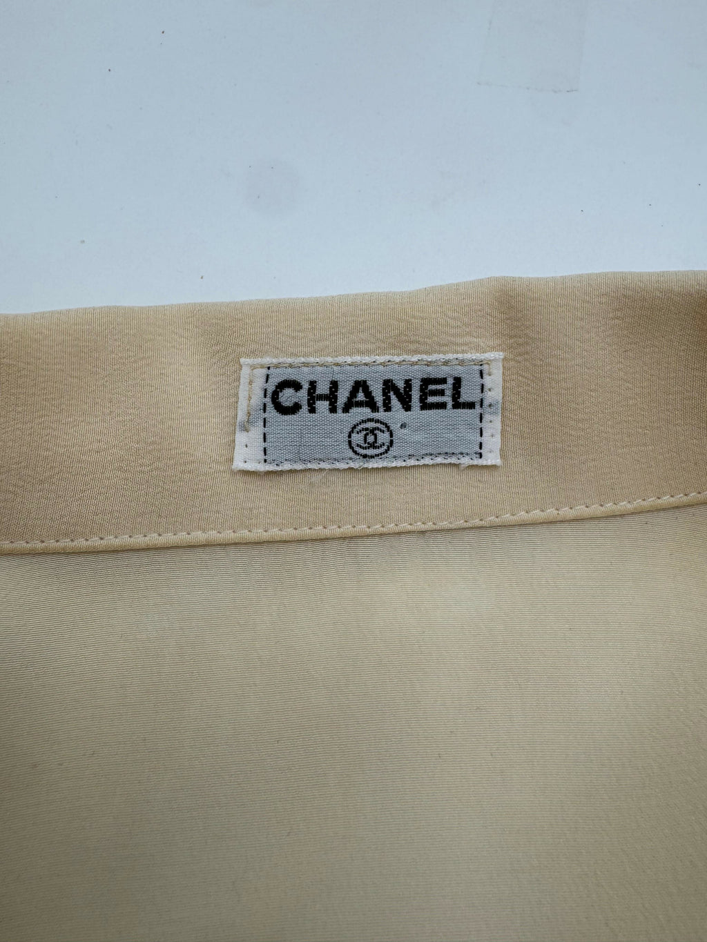 Rare Vintage Chanel Cream Silk Blouse