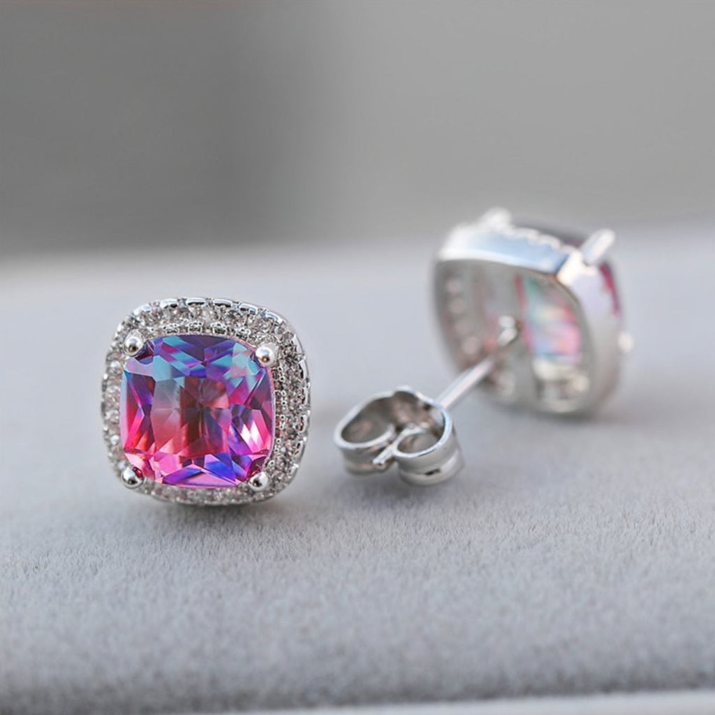Ombre Rainbow Stud Earrings