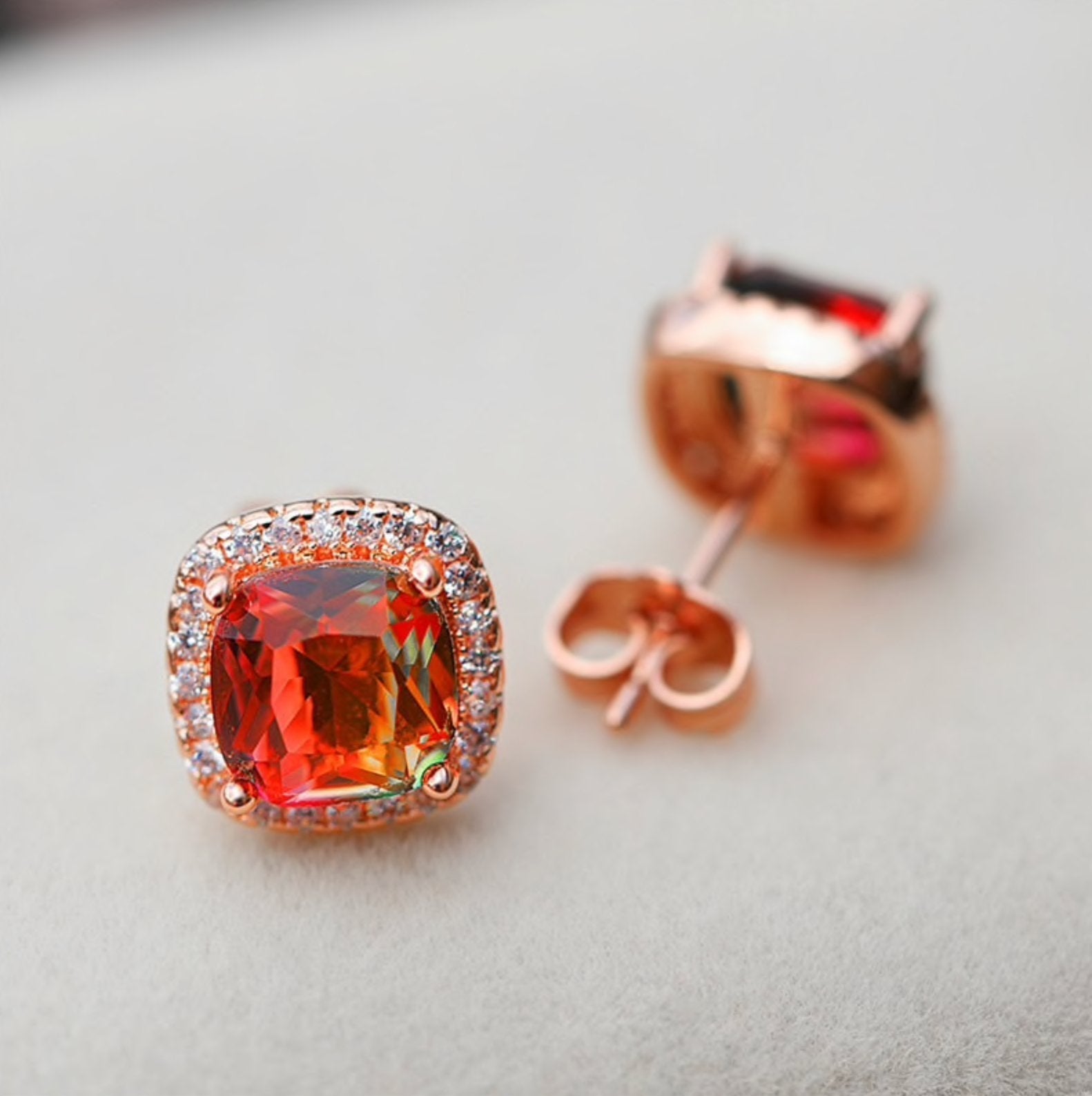 Ombre Rainbow Stud Earrings