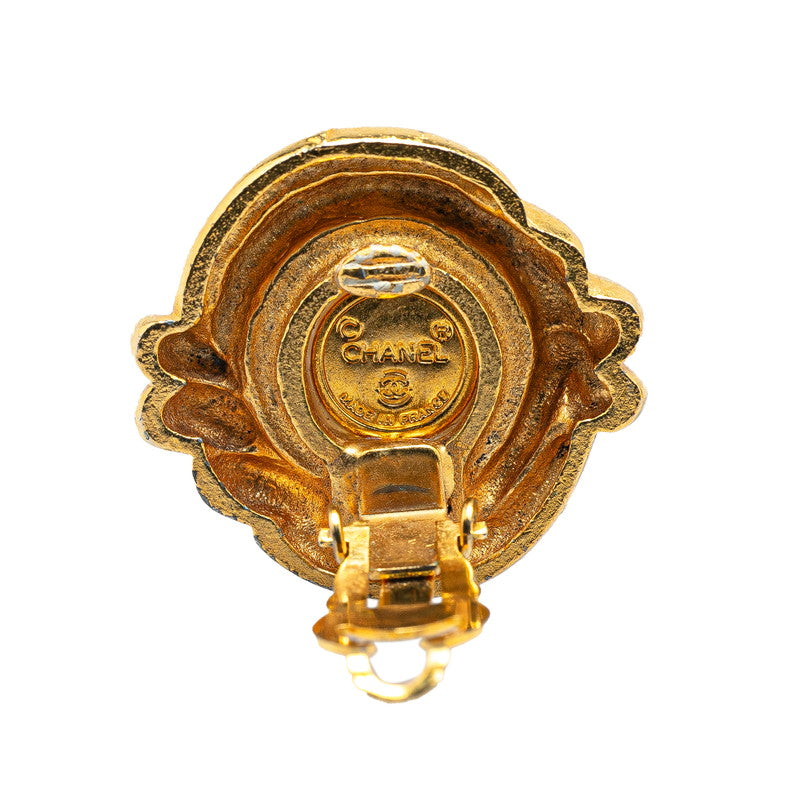 Chanel Gold Plated Faux Pearl Earrings
