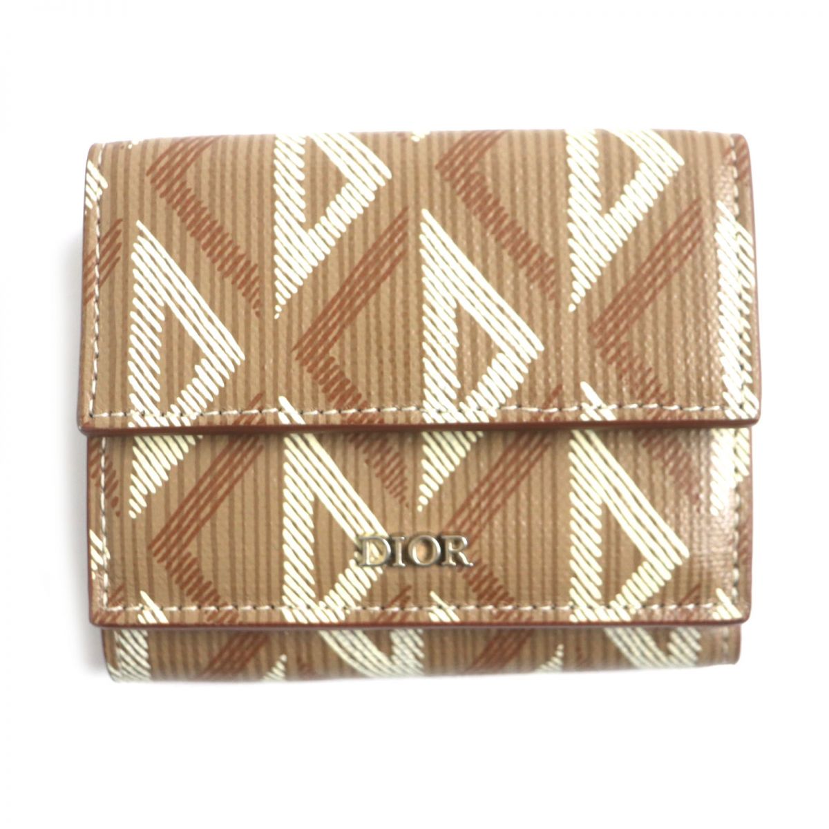 Dior Homme Leather Tri-fold Wallet Brown