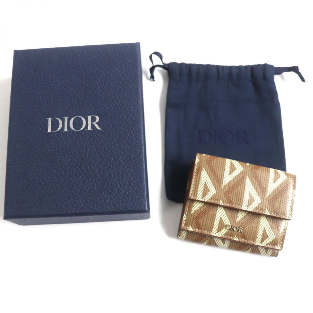 Dior Homme Leather Tri-fold Wallet Brown
