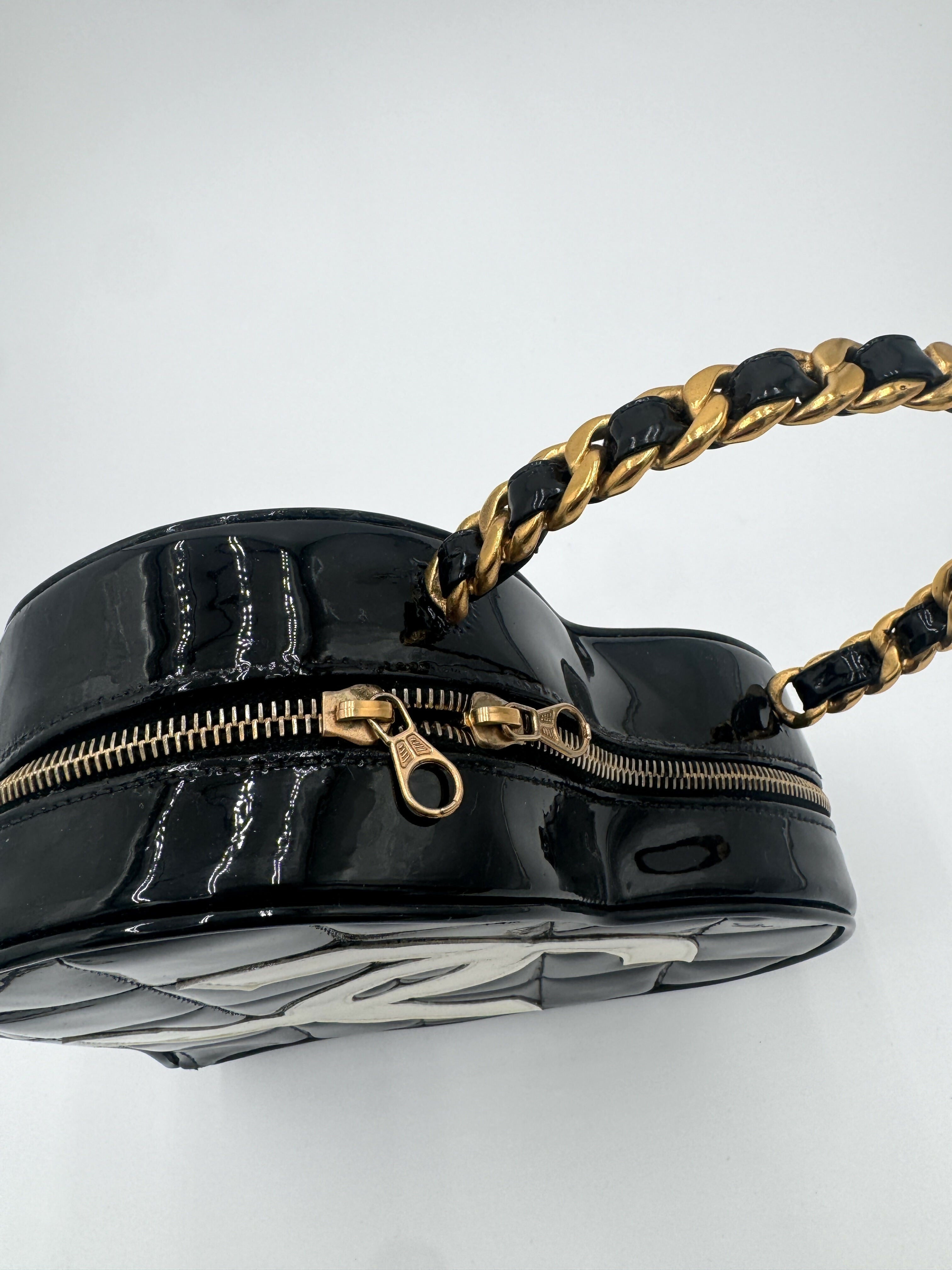 Chanel 1995 Vintage Barbie Black Heart Vanity Bag