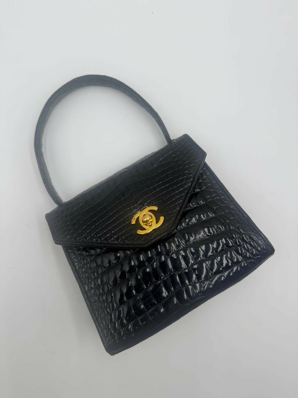 Chanel Vintage Exotic Crocodile Top Handle Bag