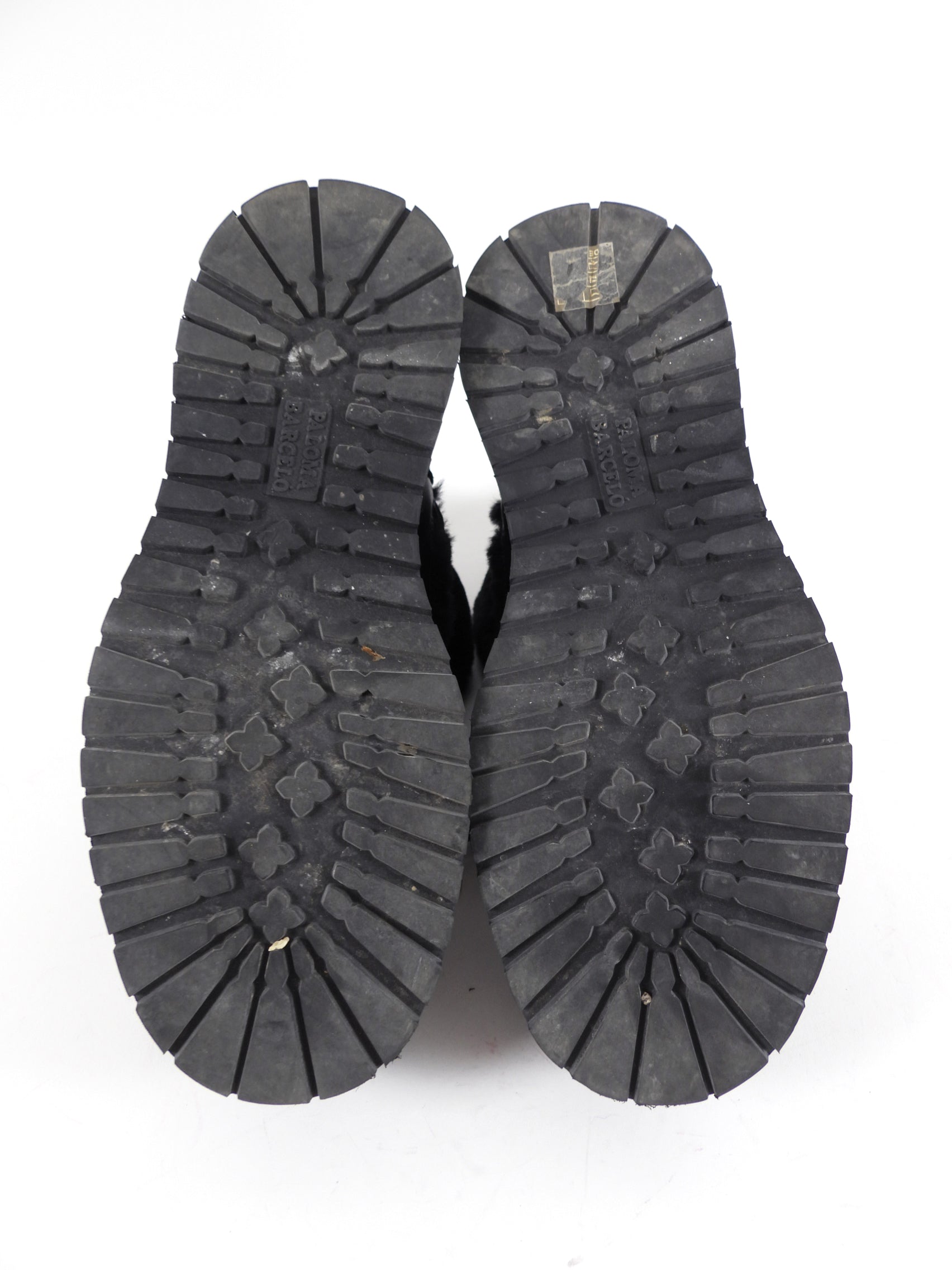 Paloma Barcelo Black Shearling Leather Platform Winter Boot - 37 / 7