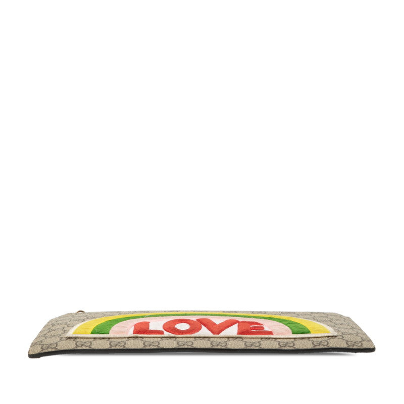 Gucci GG Supreme Rainbow LOVE PVC Clutch Bag