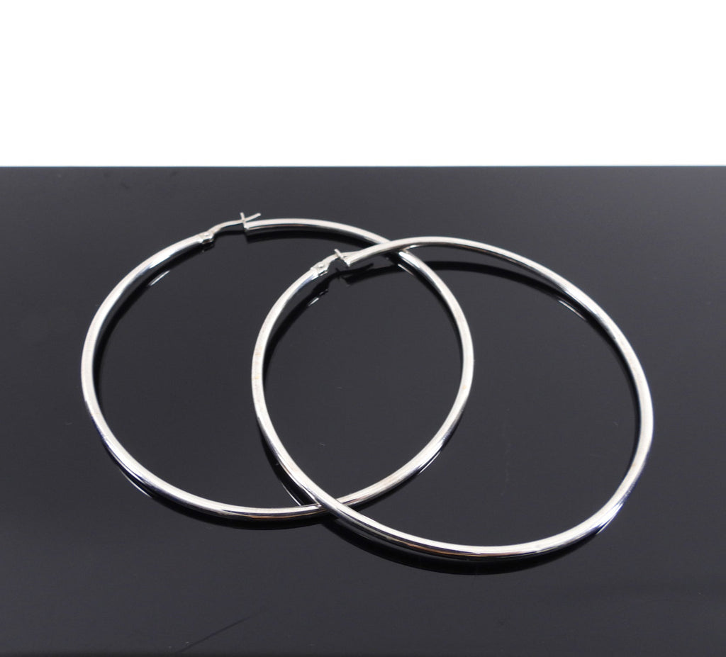 Peoples Jewellers 10kt 65mm White Gold Hoop Earrings