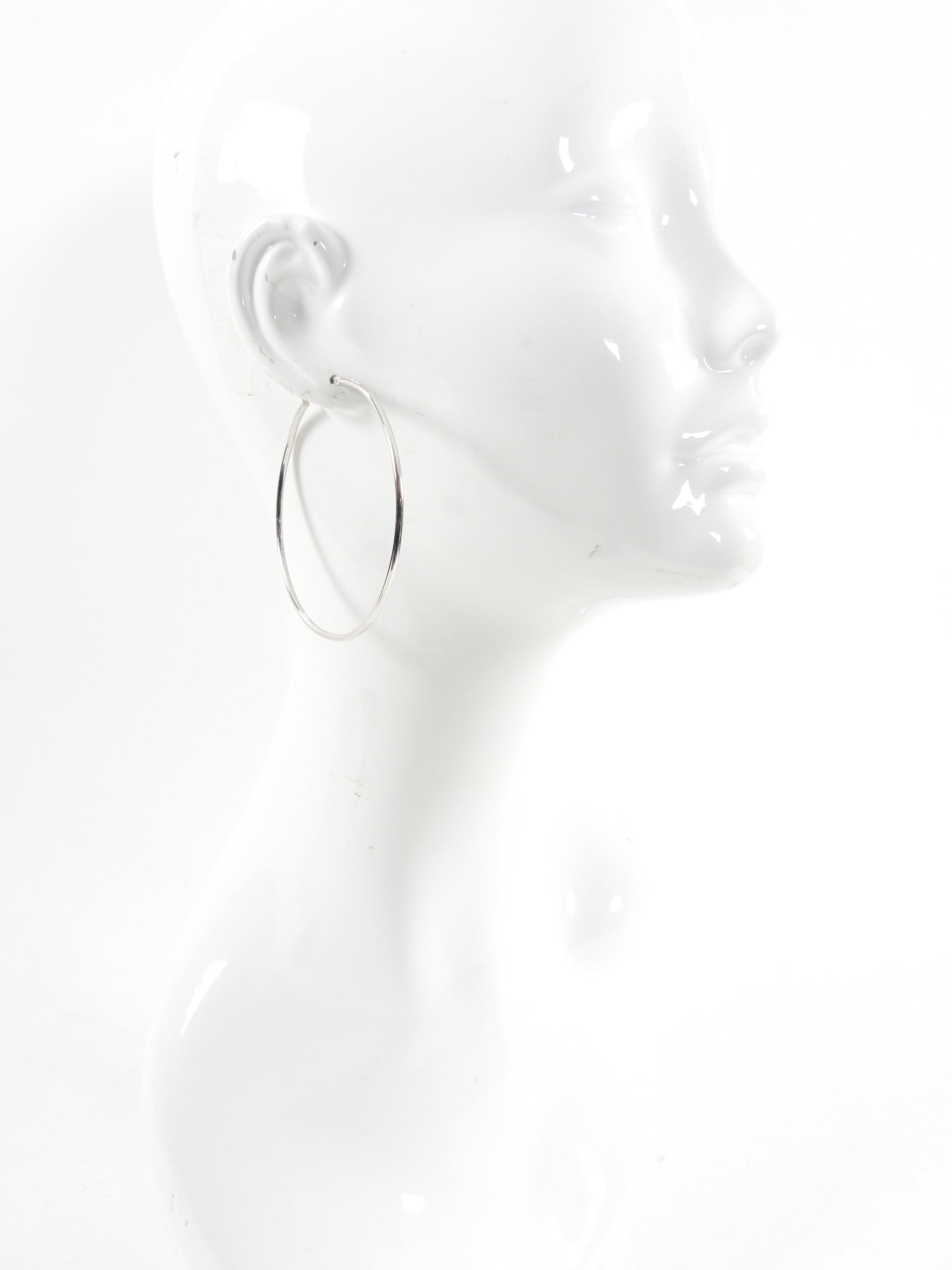 Peoples Jewellers 10kt 65mm White Gold Hoop Earrings