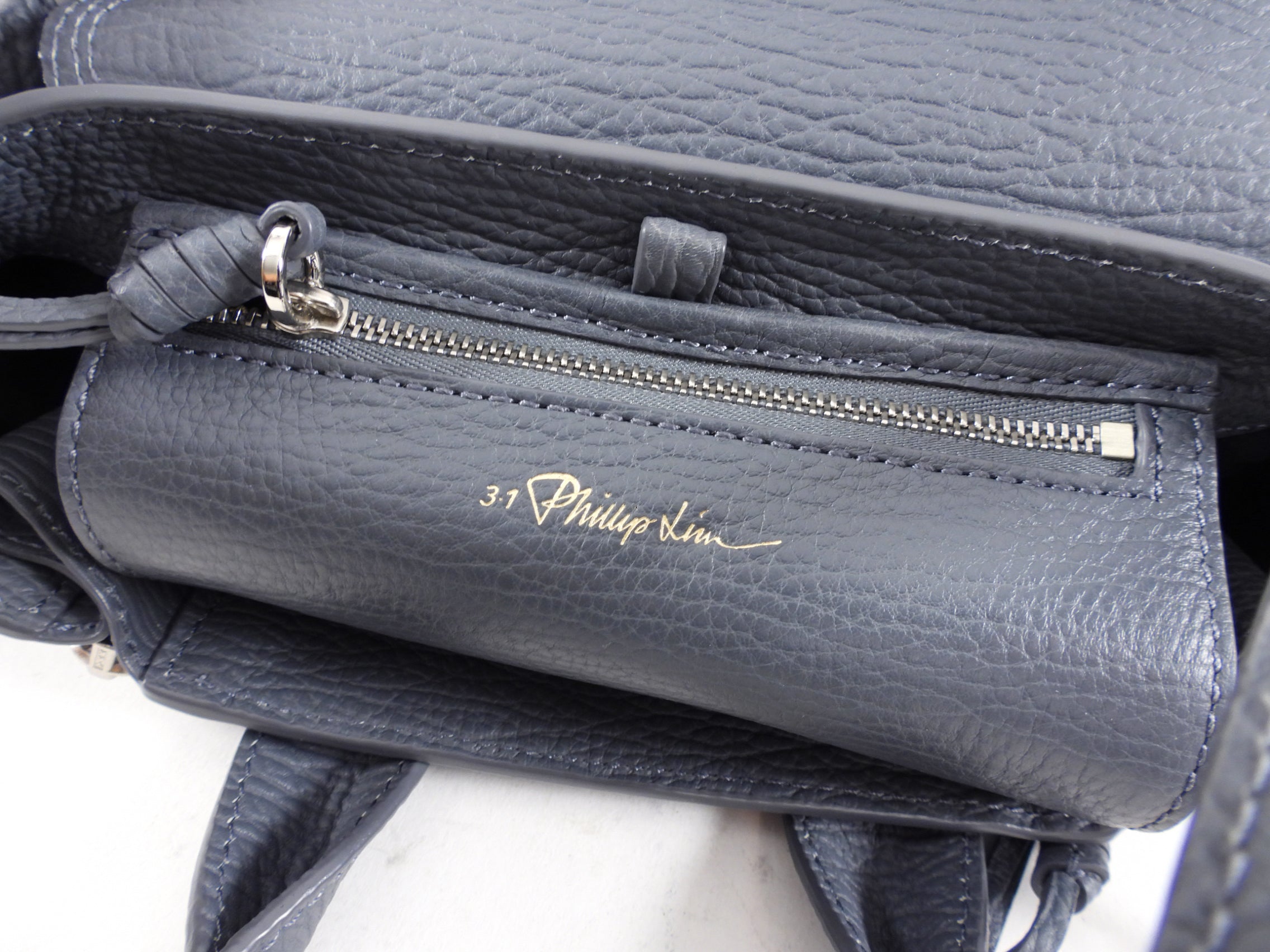 Phillip Lim Pashli Grey Grained Leather Mini Satchel Bag