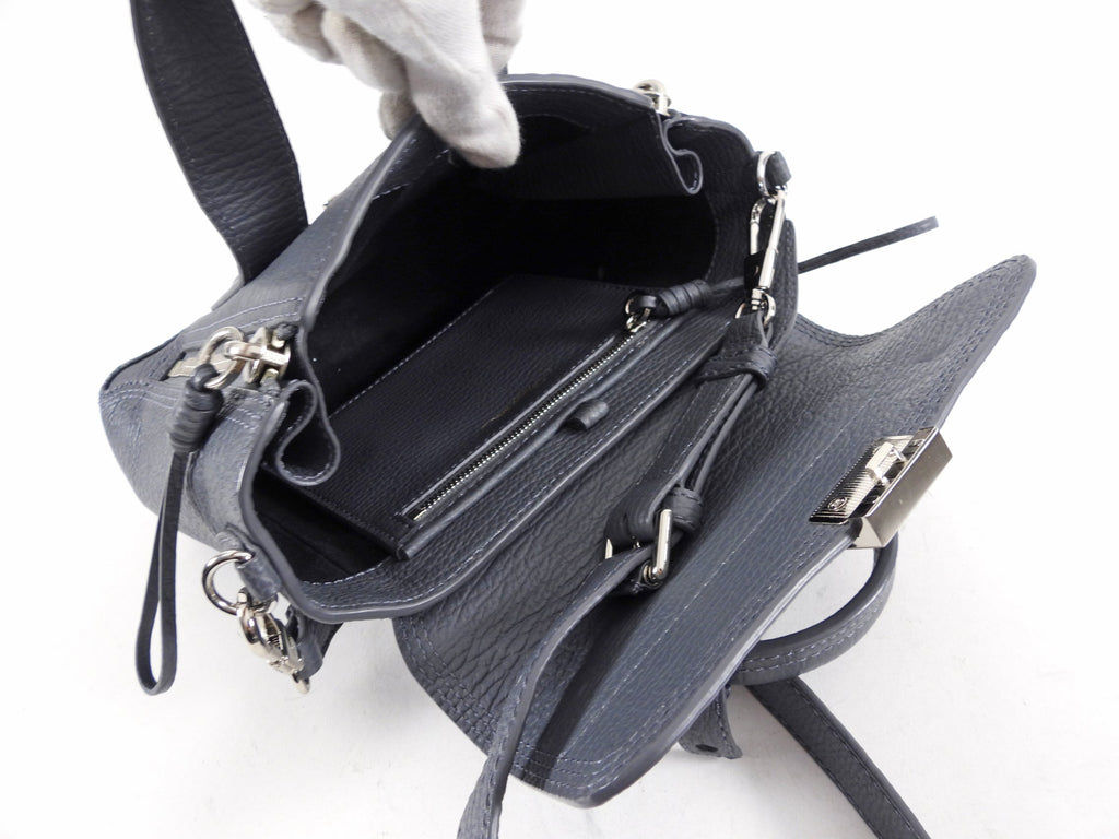 Phillip Lim Pashli Grey Grained Leather Mini Satchel Bag