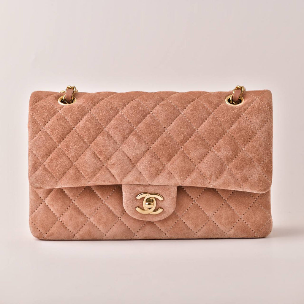 Chanel Classic Flap Light Pink Suede Medium Bag