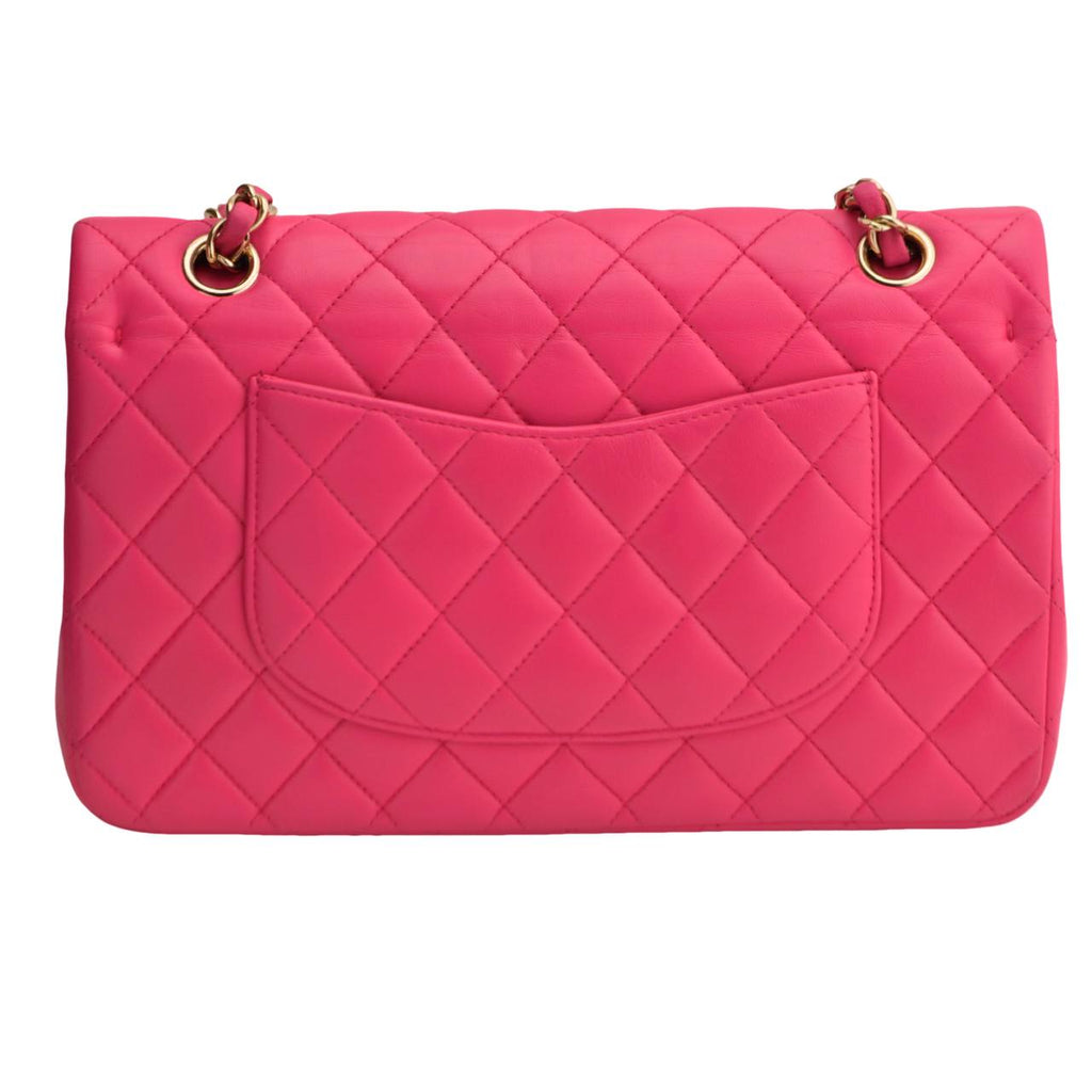 Chanel Lambskin Fuchsia Quilted Medium Classic Double Flap Bag