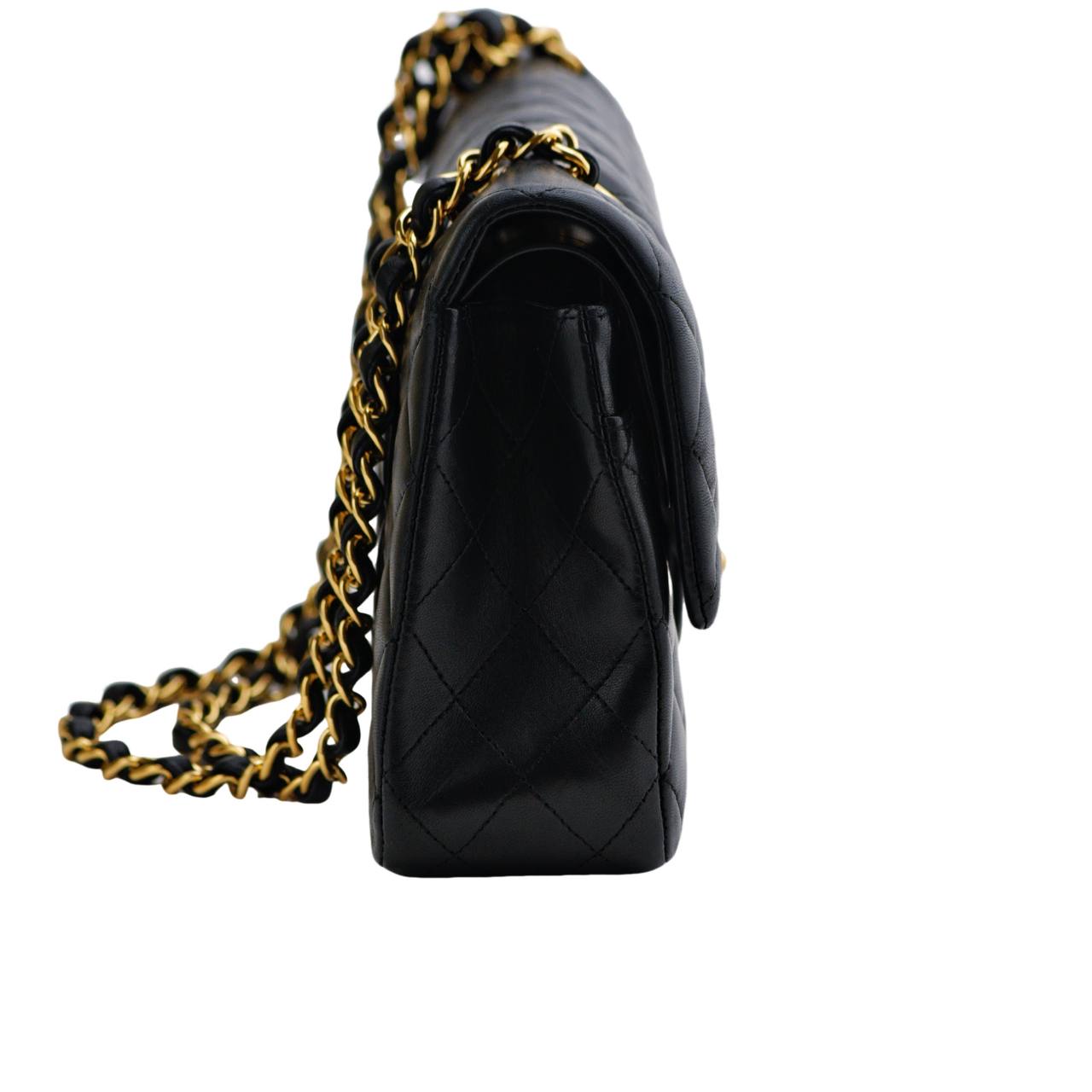 Chanel Lambskin Black Quilted Medium Classic Double Flap Bag