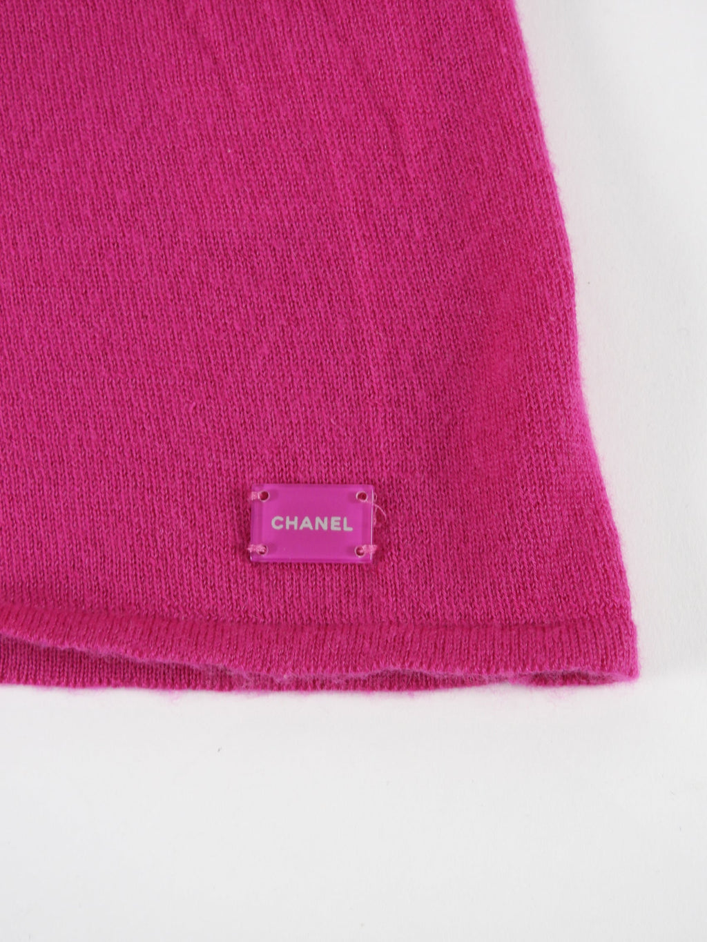 Chanel 05C Pink Cashmere Striped V Neck Sweater and Scarf Set