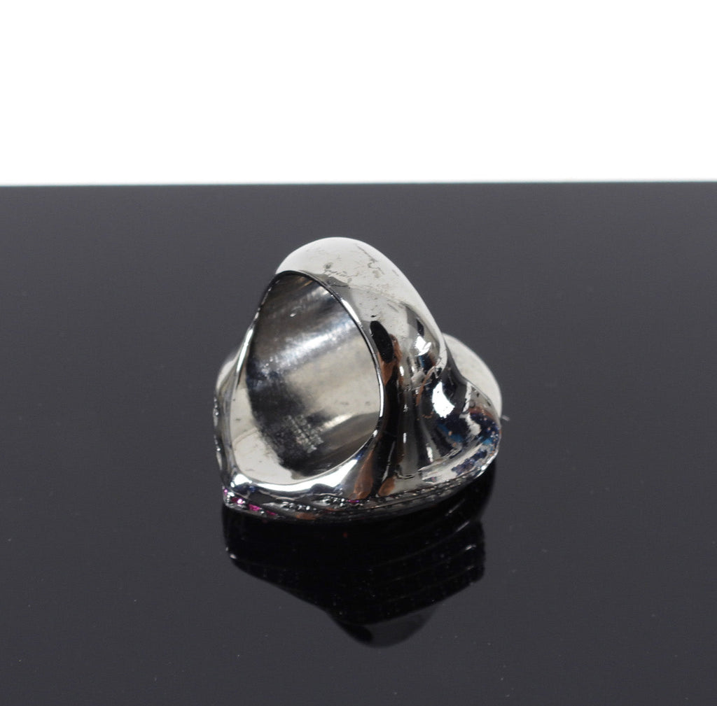 Michelle Monroe Pink Teardrop Crystal Statement Cocktail Ring - 9.25