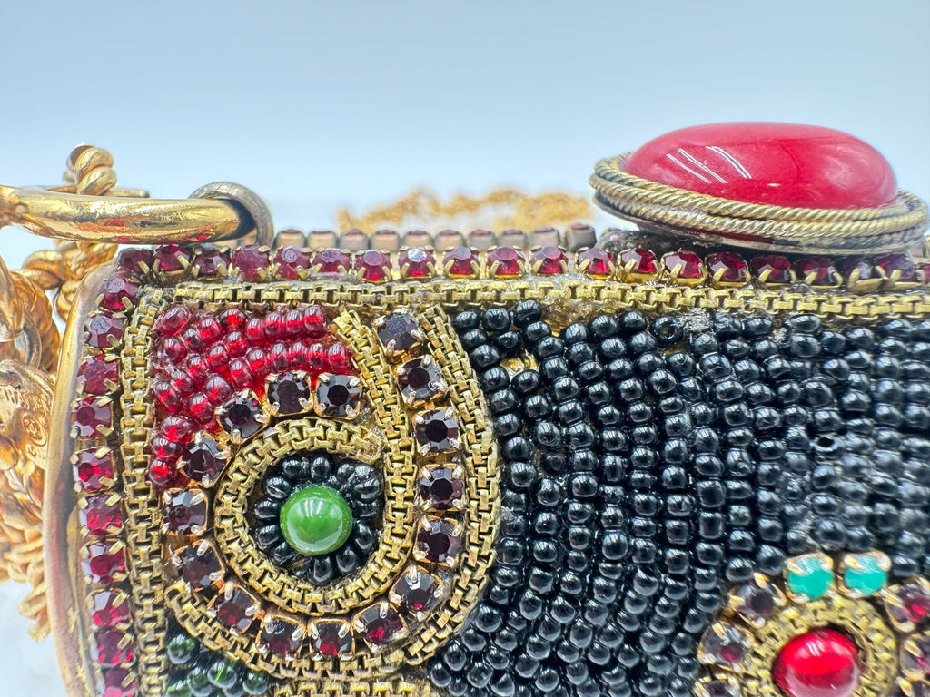 Chanel Vintage 1981 Jewelled Metal Clutch