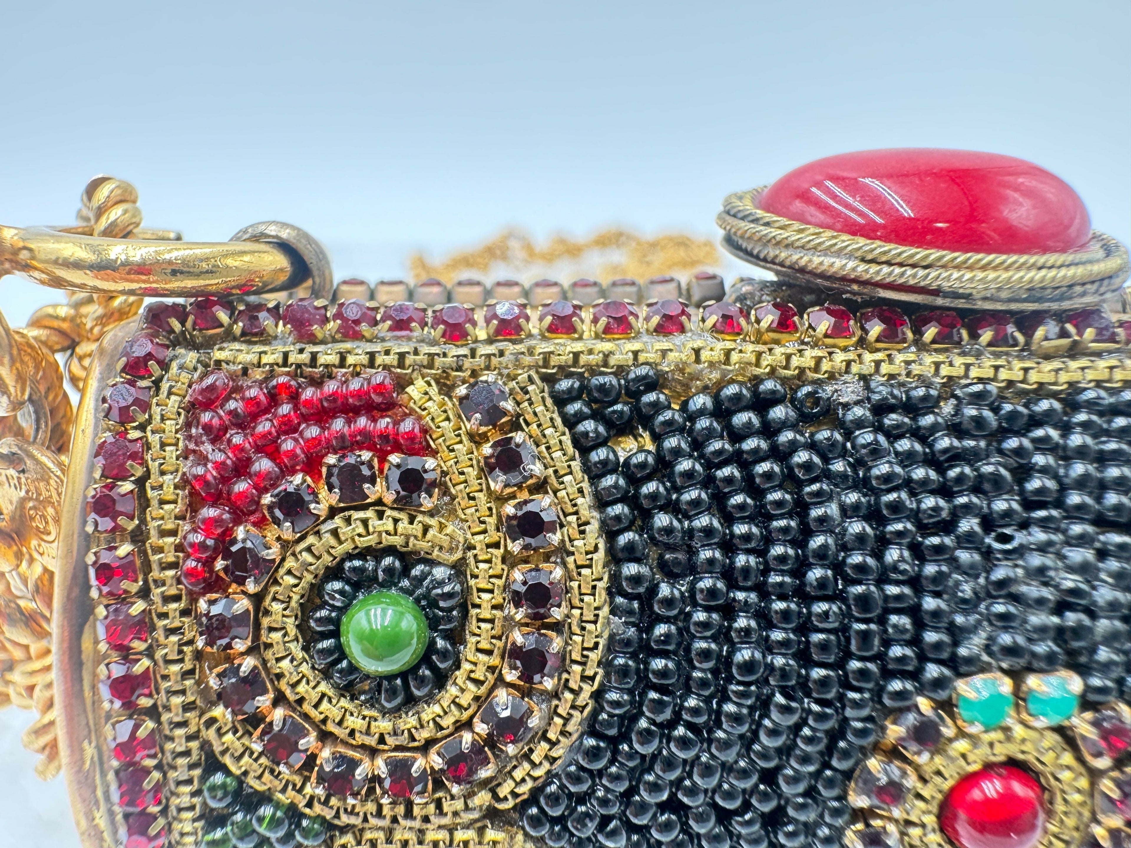 Chanel Vintage 1981 Jewelled Metal Clutch