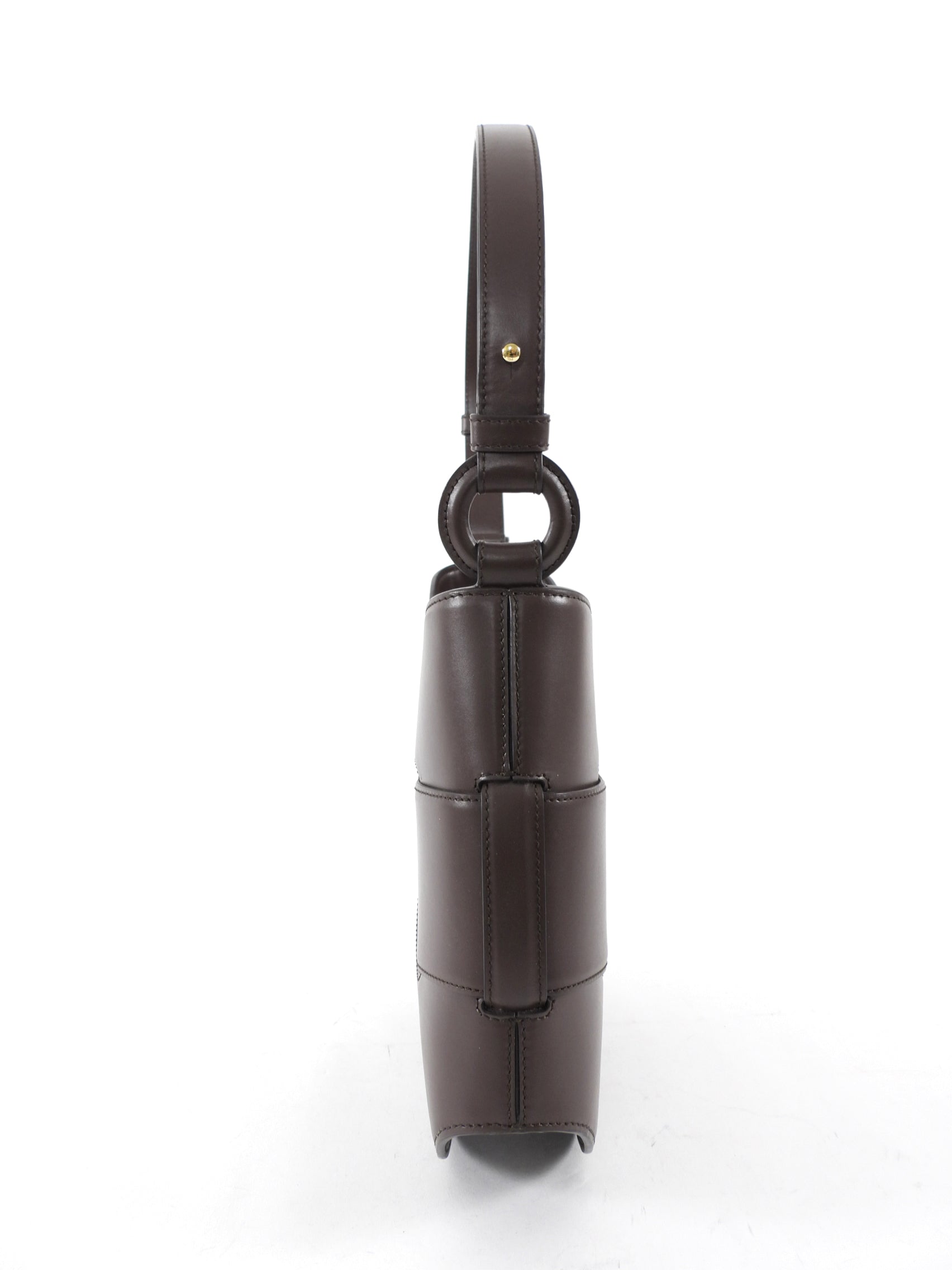 Polene Nodde Hobo Bag in Smooth Ebony Leather